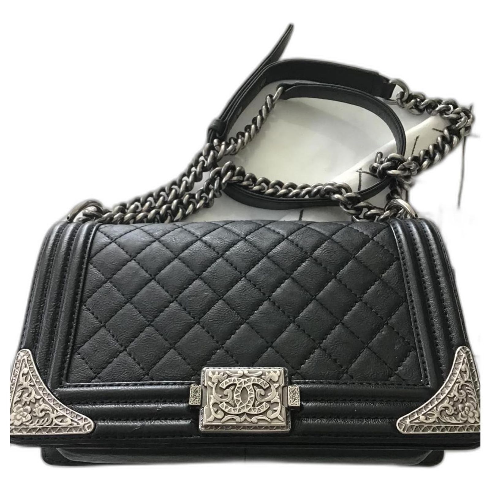 Chanel Boy Paris Dallas Black Leather Handbag ref.1256565 - Joli