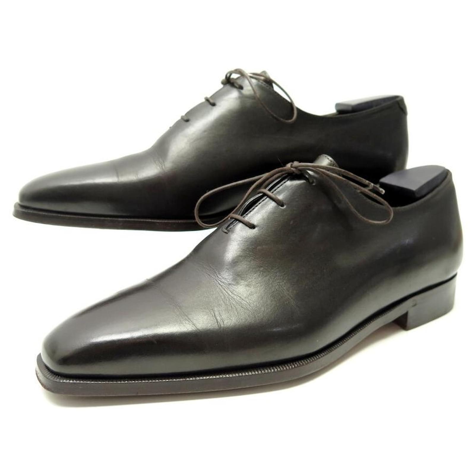 BERLUTI ALESSANDRO ONE CUT DEMESURE SHOES 7.5 41.5 BLACK LEATHER