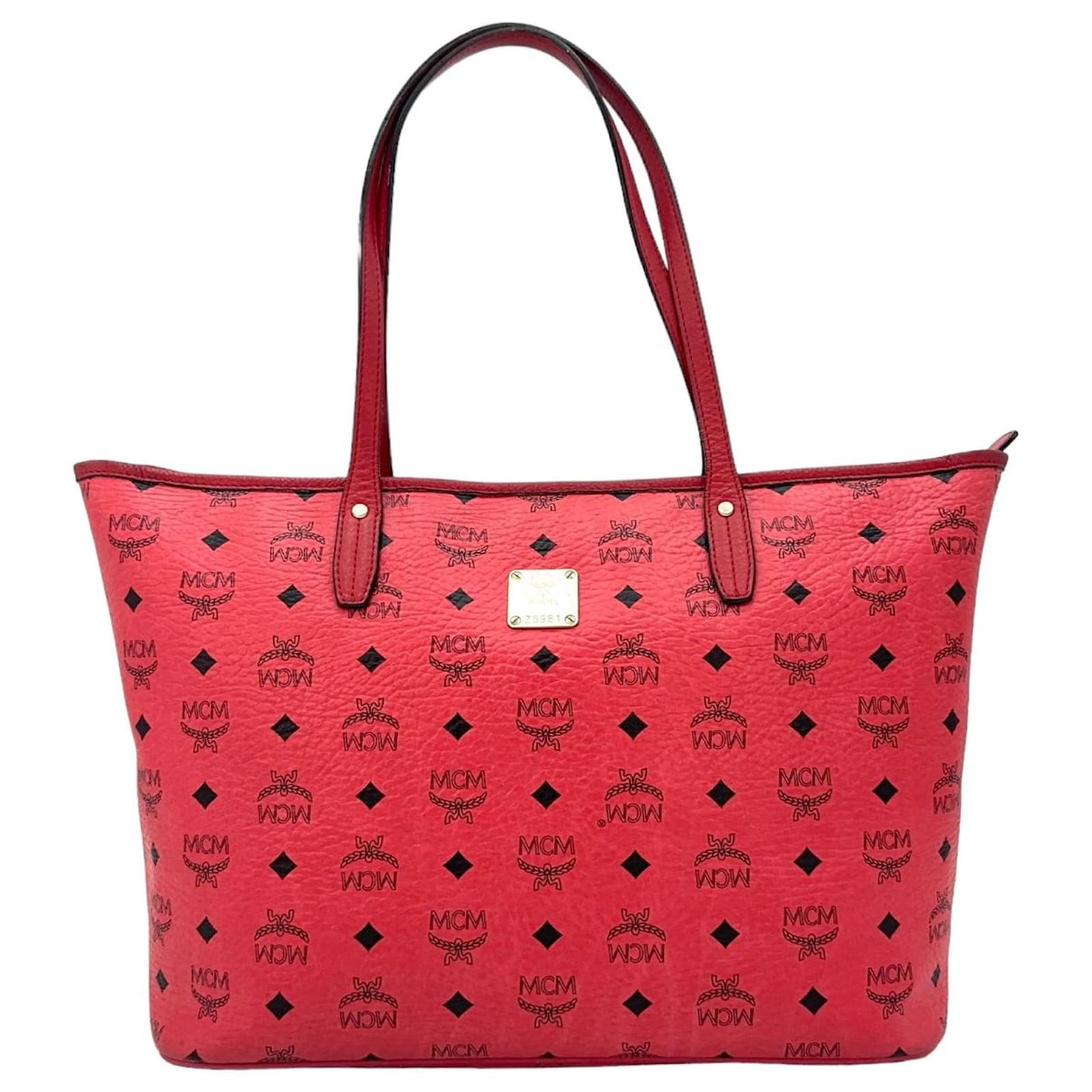 MCM レッド ボディバッグ MCM ボディバッグ ウエストポーチ 保存袋付き 赤 ユニセックス レザー