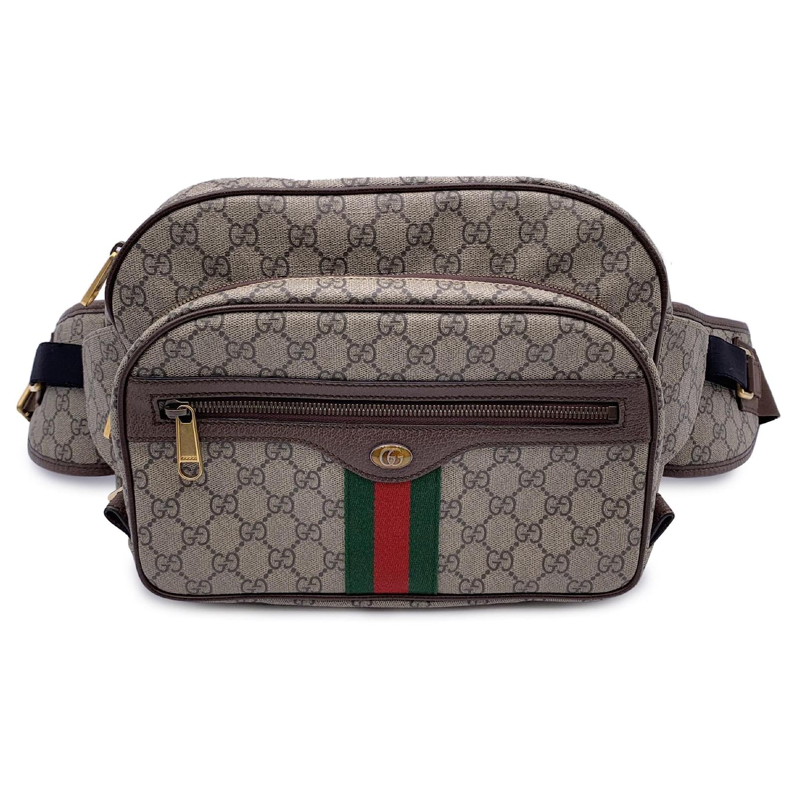 Gucci Beige GG Supreme Canvas Leather Ophidia Large Waist Bag Cloth ref.1260066 Joli Closet