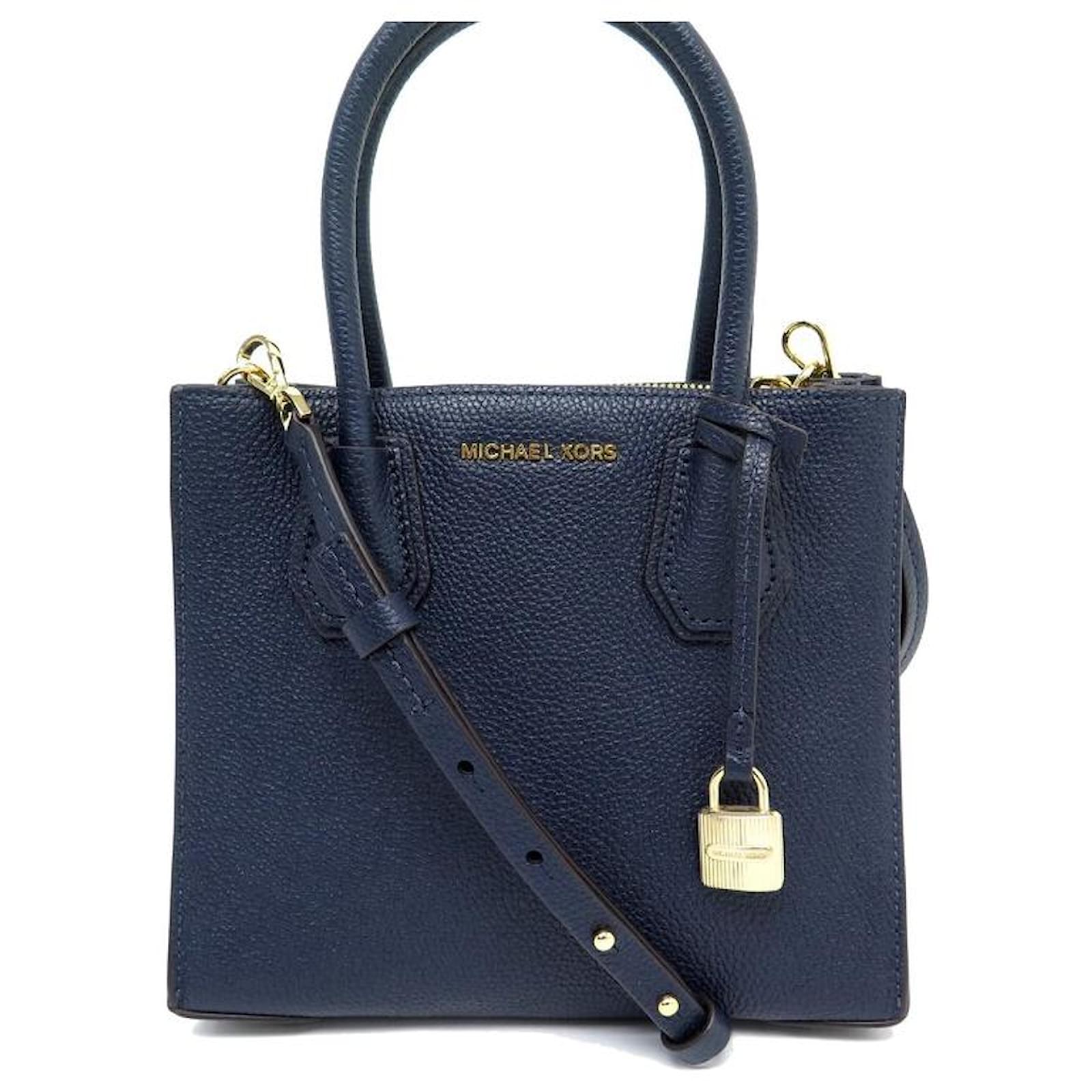 SAC A MAIN MICHAEL KORS MERCER 30F6GM9M2L BANDOULIERE EN CUIR BLEU HAND BAG Bleu Marine ref.1277550 Joli Closet