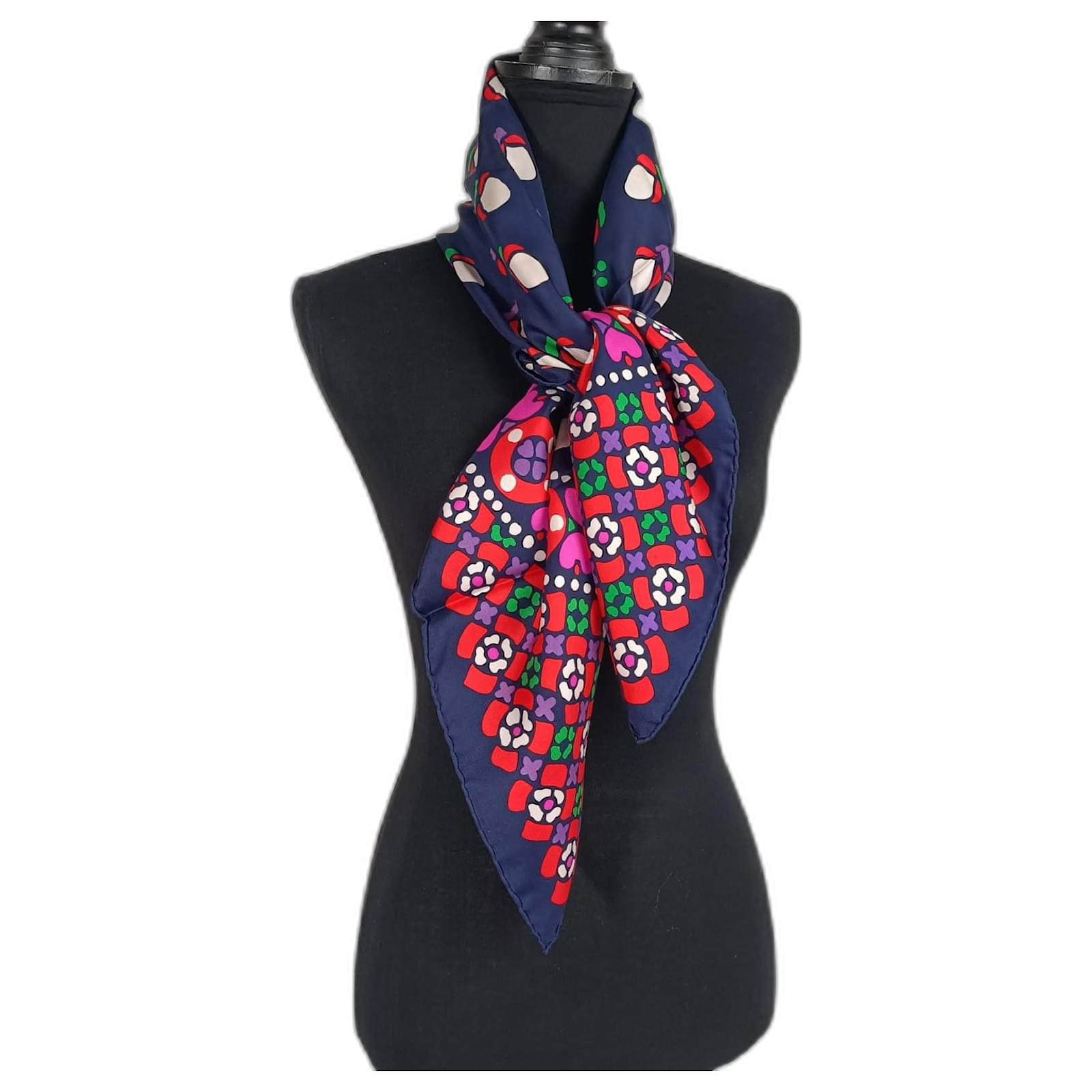 Yves Saint Laurent Foulard vintage YSL anni '70 Multicolore Seta