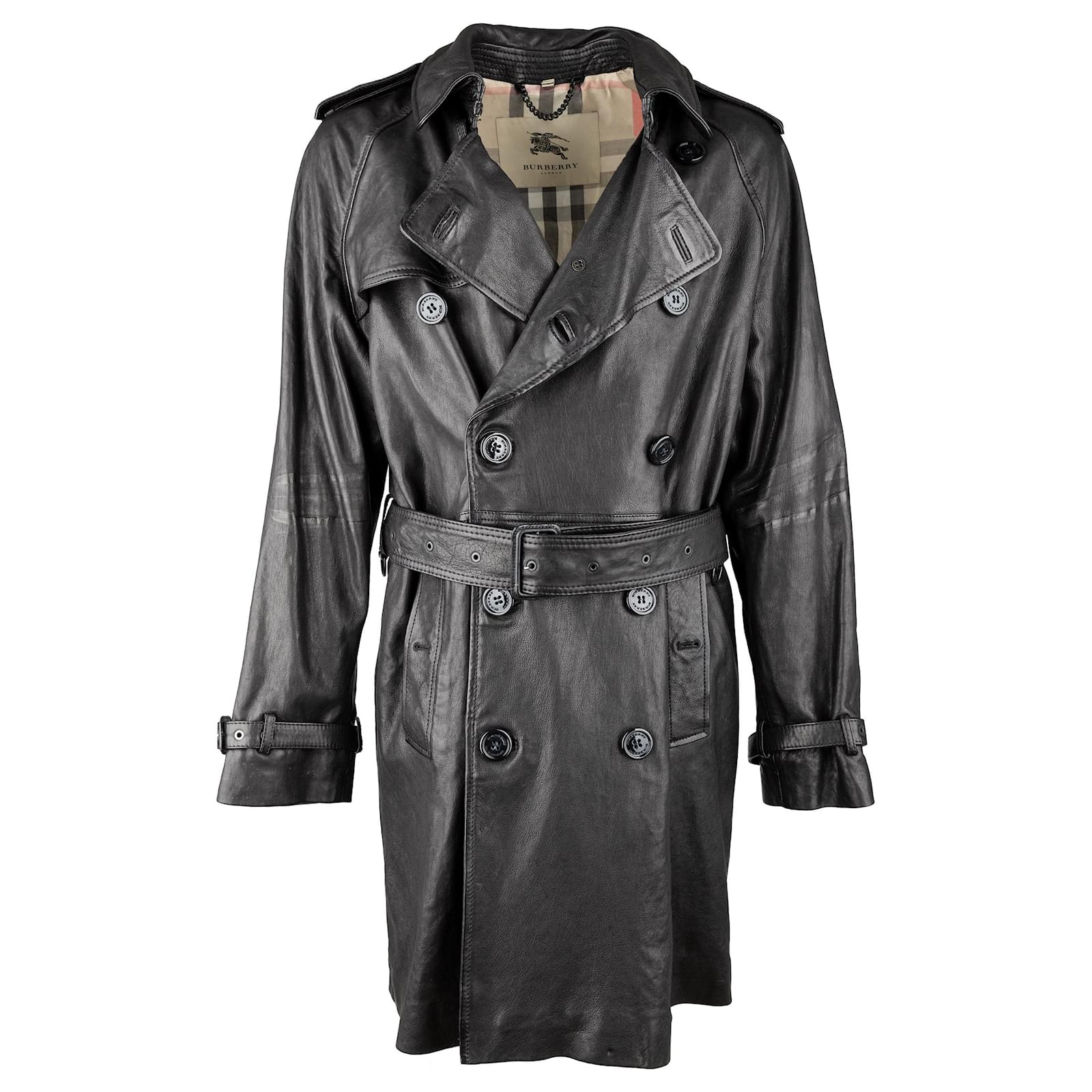 Burberry leather trench coat shops mens