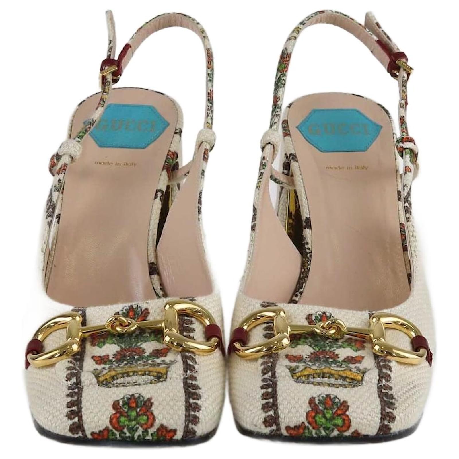 slingback gucci snake wrap heels