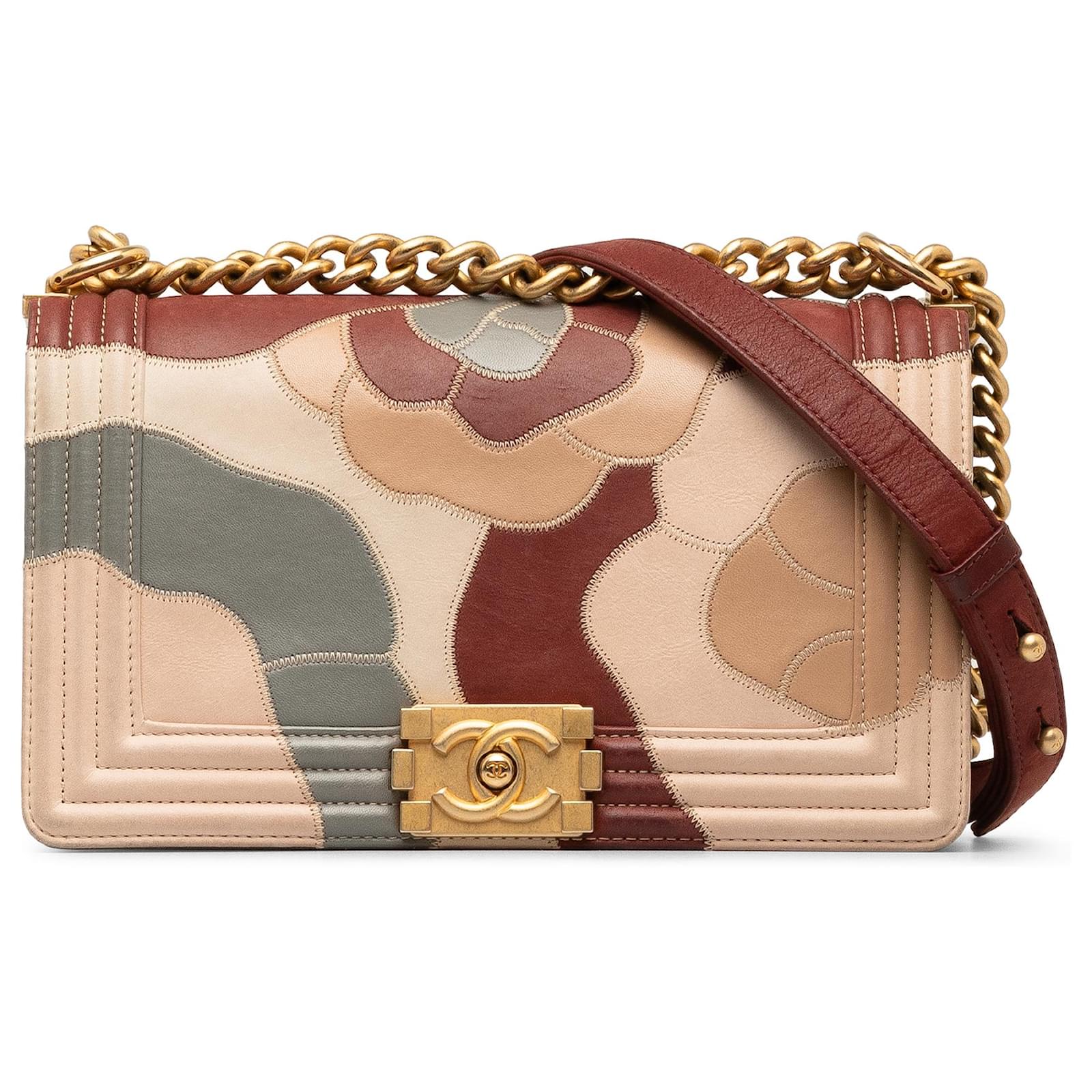 chanel-brown-medium-patchwork-camellia-boy-flap-leather-ref-1284148