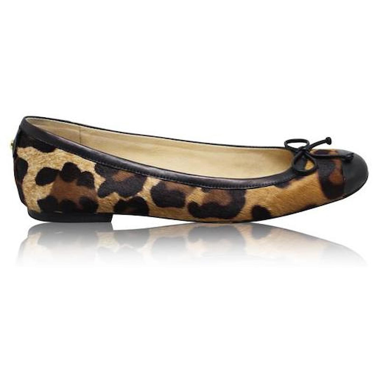 STUART WEITZMAN Leopard Print Pony Hair Flats Leather ref.1285458 Joli Closet