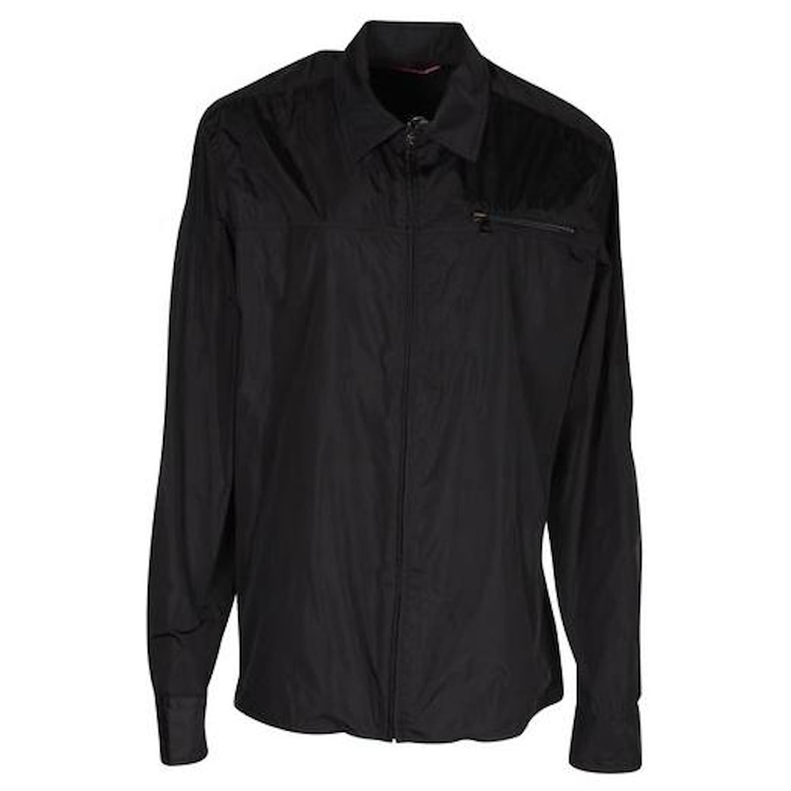 PRADA Linea Rossa Size S Black Silk Cotton Solid Casual V-Neck Top main image 1