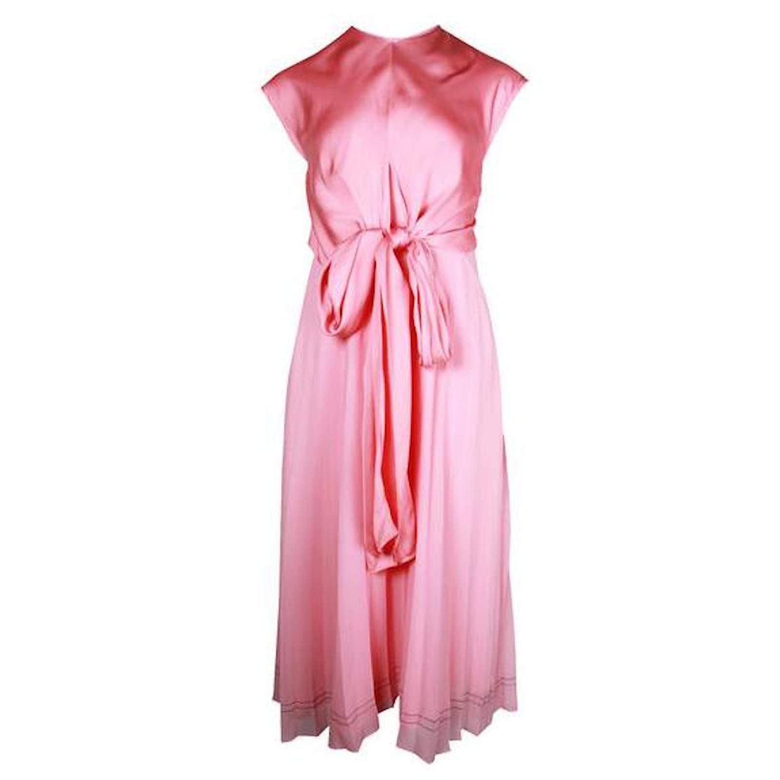 Robe longue plissee rose Sandro Viscose ref.1286436 Joli Closet