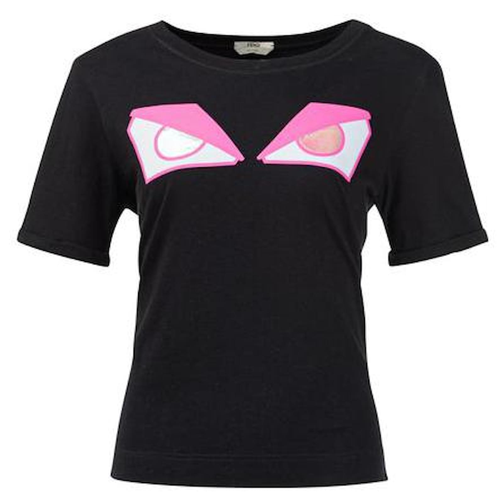 Fendi Monster Eyes T Shirt Black Cotton ref.1288801 Joli Closet