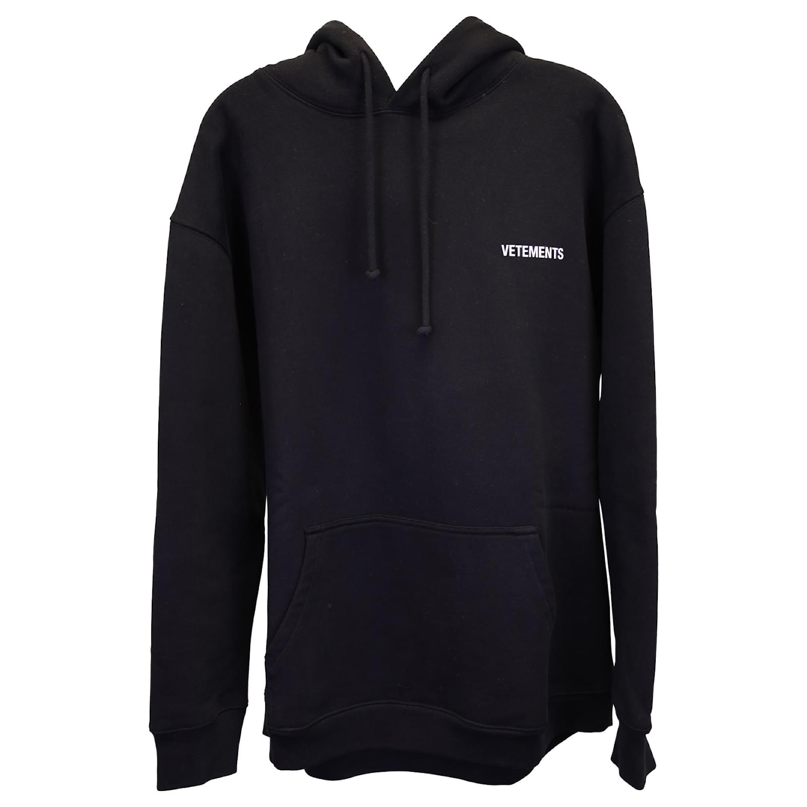 Vêtements Vetements Oversized Logo Hoodie in Black Cotton ref