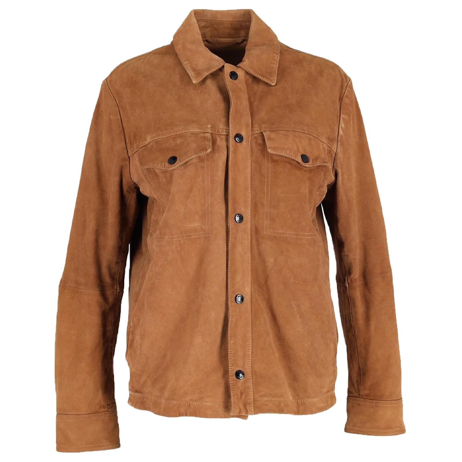 Hugo Boss Veste-chemise Boss en Daim Marron Suede Beige ref