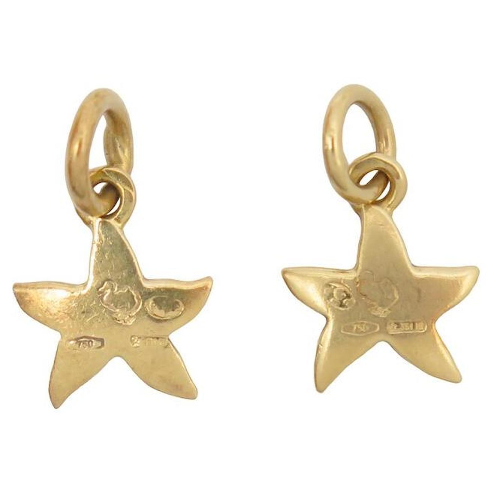 Lot of 2 DODO POMELLATO STAR STELLINA PENDANTS IN YELLOW GOLD 18K COLLIE  Golden ref.1294364 - Joli Closet