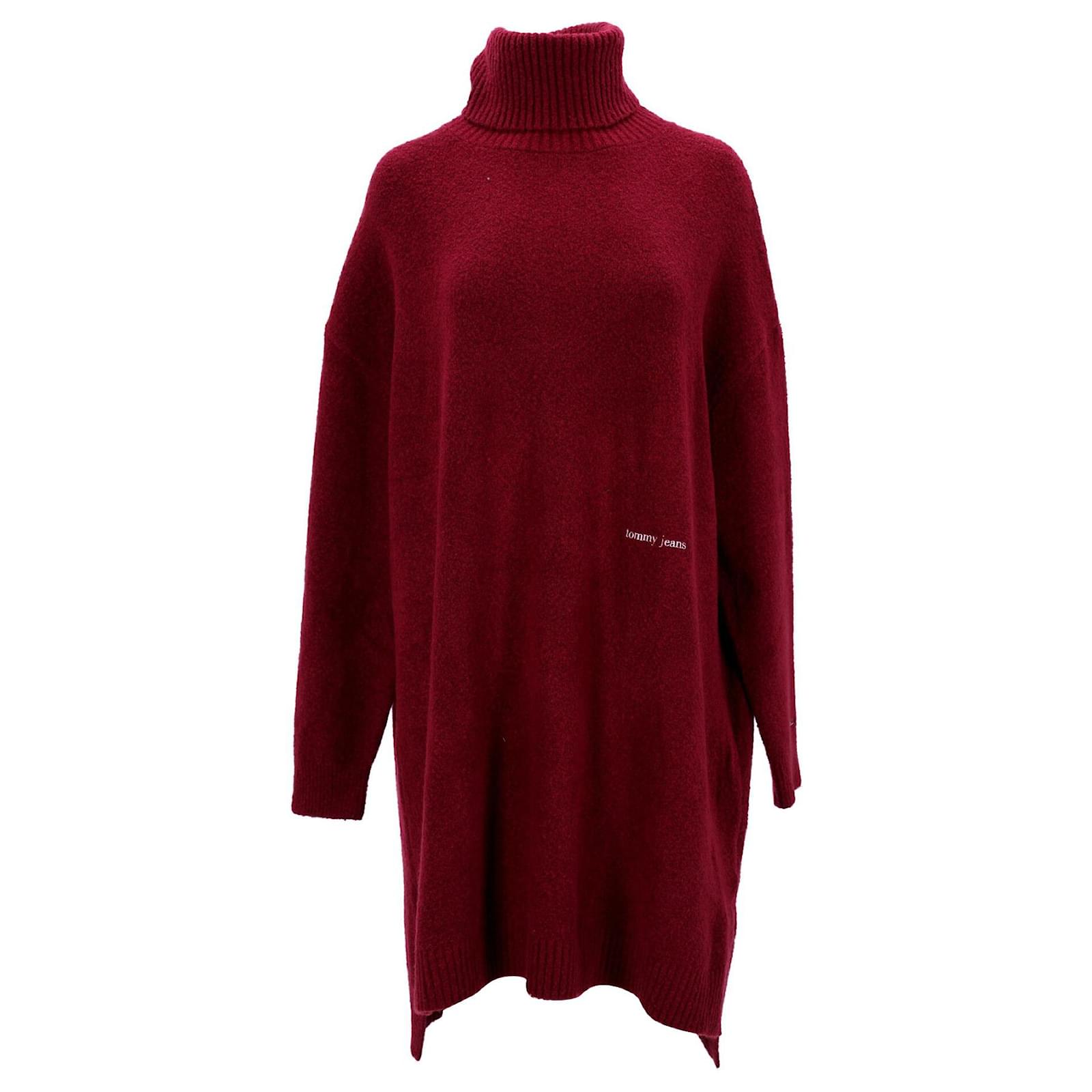 Rollkragenpullover Tommy Jeans Pullover Rot Damen Tommy Hilfiger