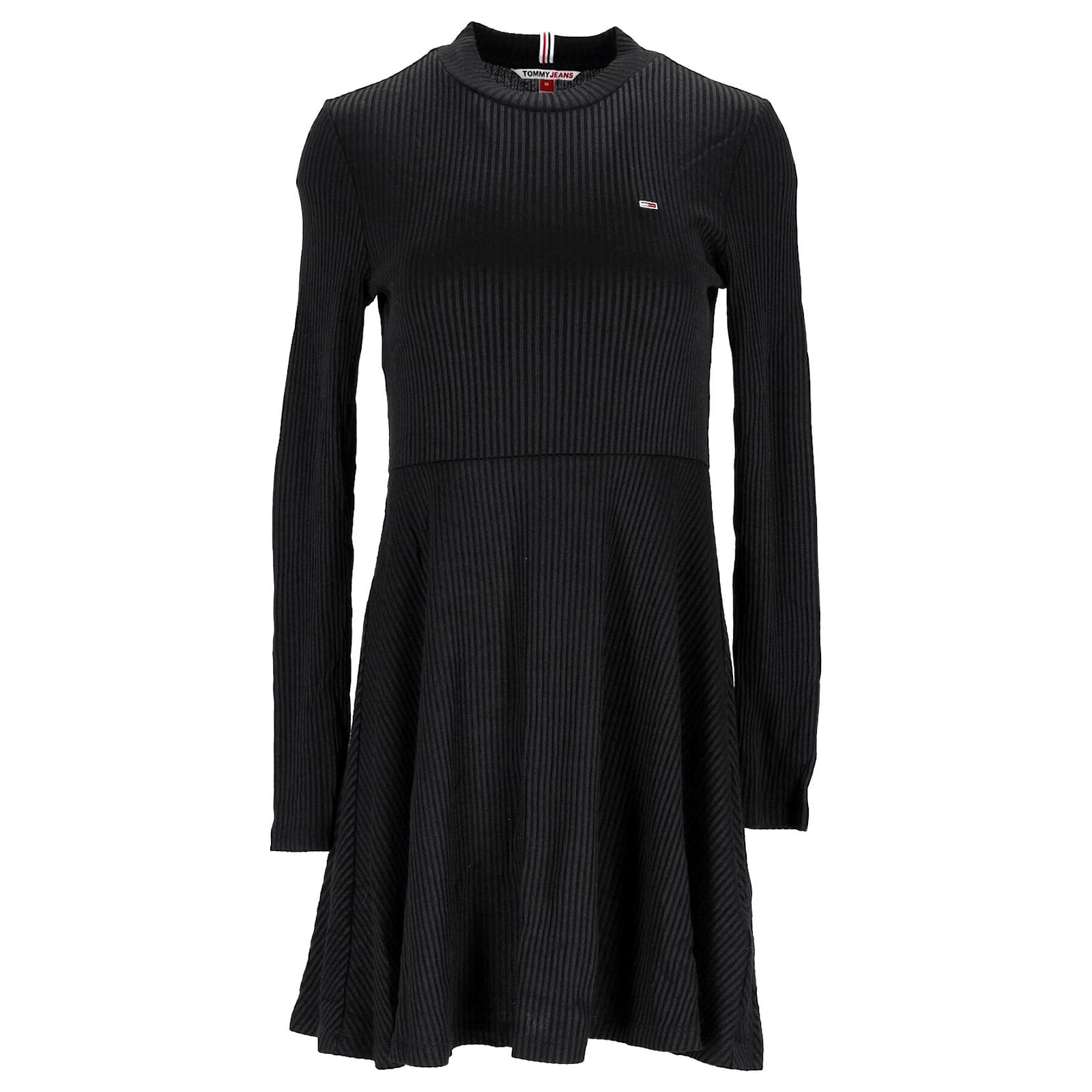 Tommy Hilfiger Womens Ribbed Fit And Flare Dress in Black Viscose (Sold) -  Joli Closet