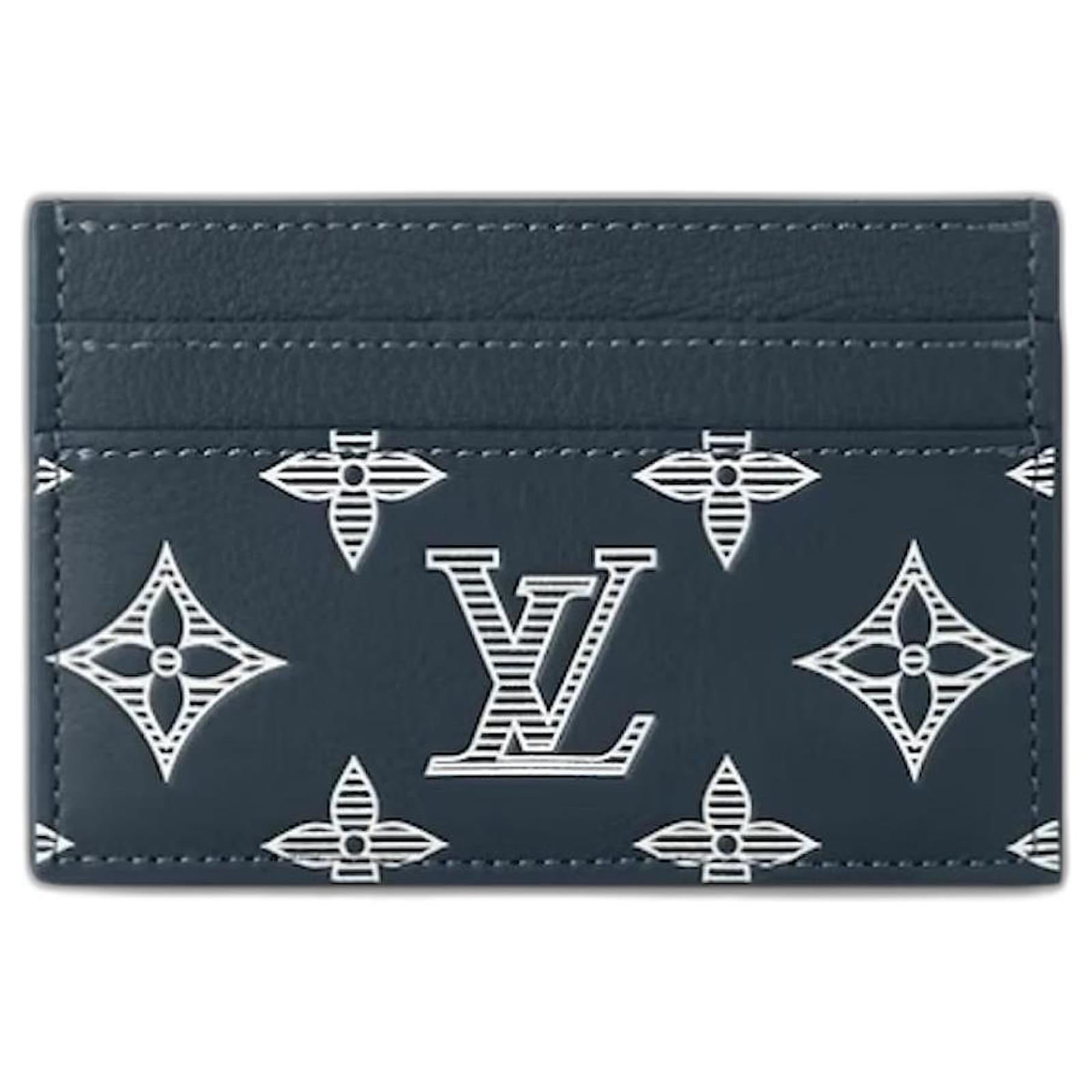 Louis Vuitton Porte-cartes double LV neuf Cuir Bleu