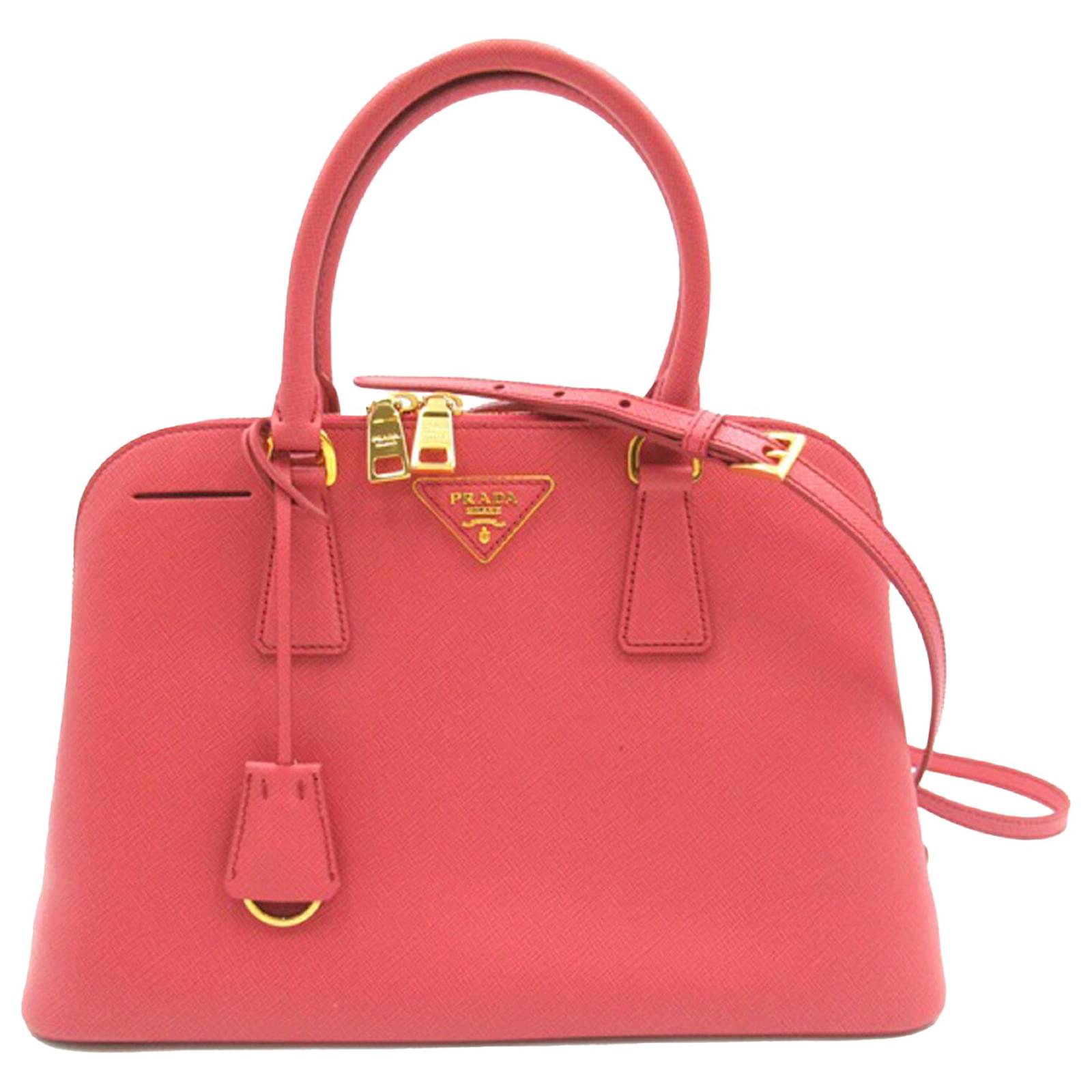 Prada Pink Small Saffiano Lux Promenade Leather Pony-style