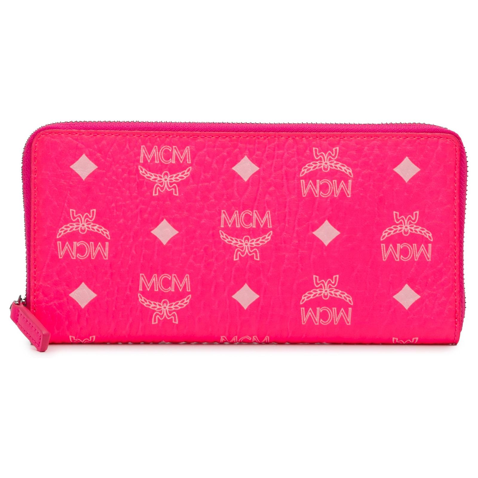 MCM Pink Visetos Zip Around Long Wallet Cloth Cloth ref.JC1303292 
