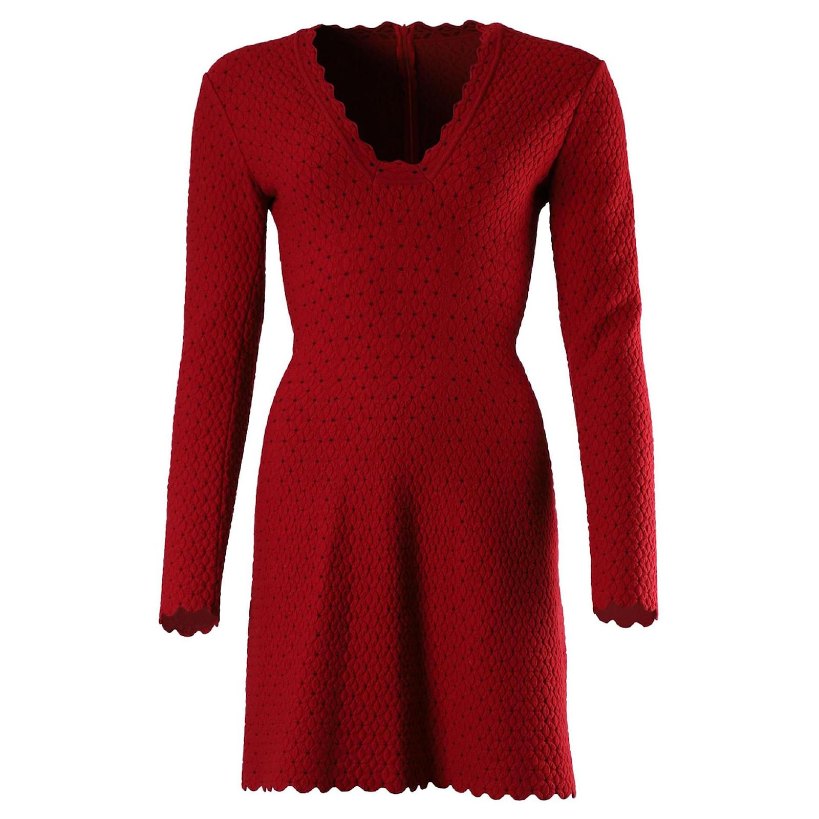 fitted lace wedding dress Alaïa vintage dress in red (FR 38, S) – SUTAY main image 0