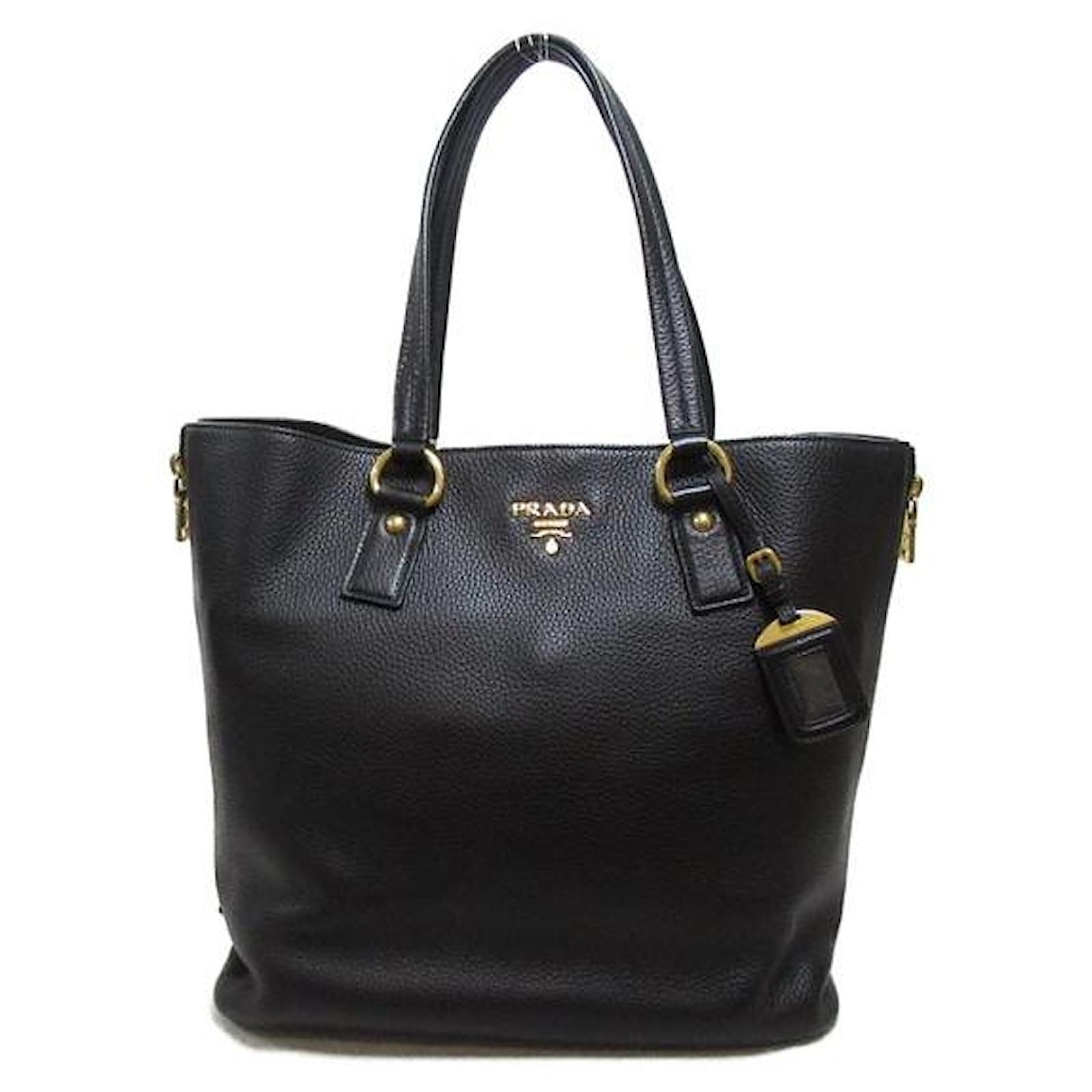 Prada Vitello Daino Side Zip Shopper Bag Leather Tote Bag BR4372 in Great Condition ref.1305182 Joli Closet