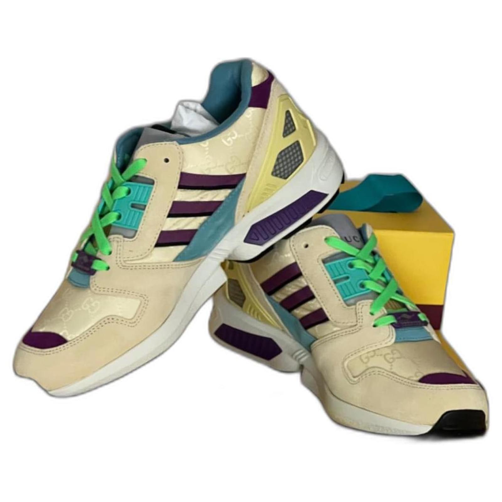 adidas gazelle silver green womens Adidas x Gucci Men's Gazelle Leather & Suede White / Green / Red Low Top  Sneakers