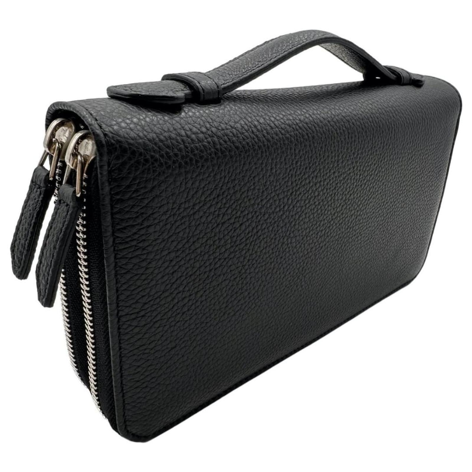 Autre Marque Barneys New York Clutch Organizer aus genarbtem schwarzem Leder ref.1316630 Joli Closet