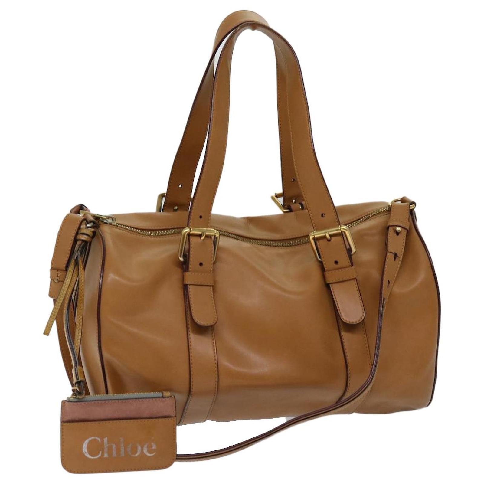 バッグ chloe sam mini boston 2way bag camel Chloé Chloe Sam Mini Boston Paddington Bag Leather Brown 03