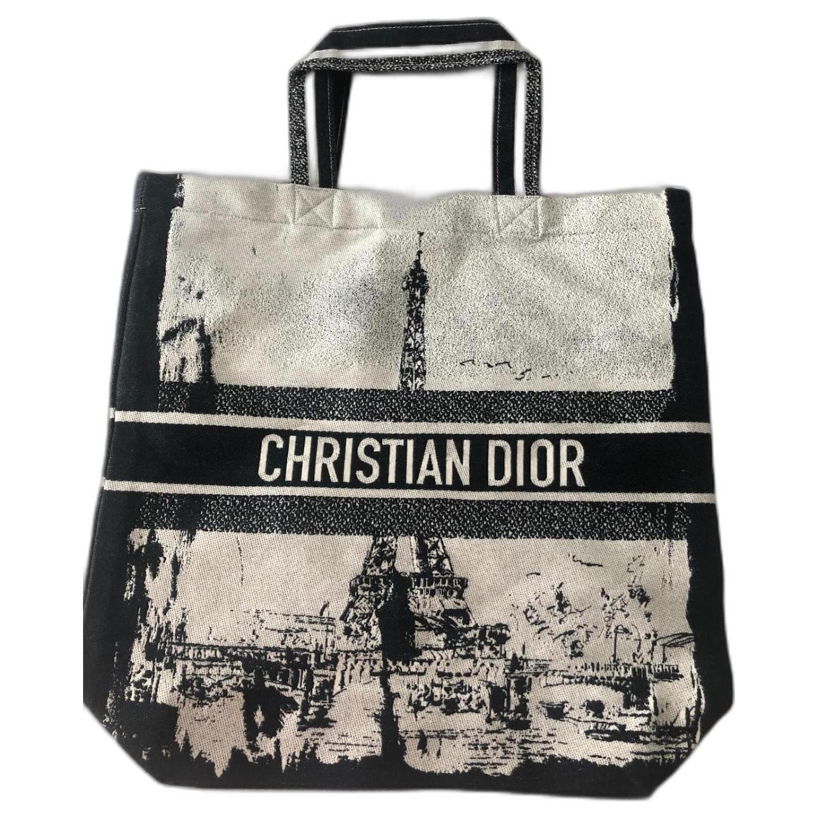 Buch-Tasche Dior aus Stoff FAll 2024 New York Schwarz Leinwand ref