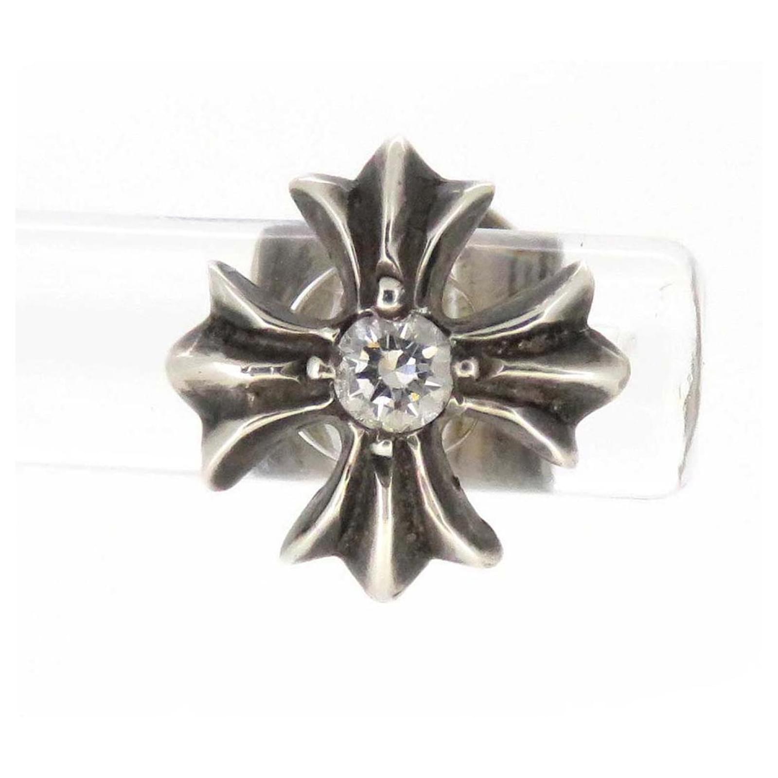 Chrome Hearts Diamond Cross Stud Earring Metal Earrings in