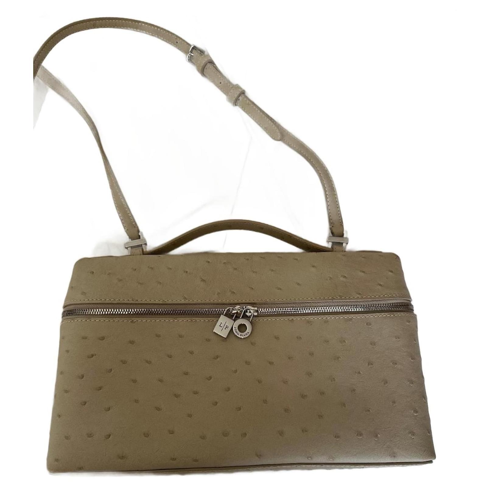 Loro Piana Extra pocket L27 Beige Ostrich leather ref Loro Piana Extra pocket L27 Beige Ostrich leather ref