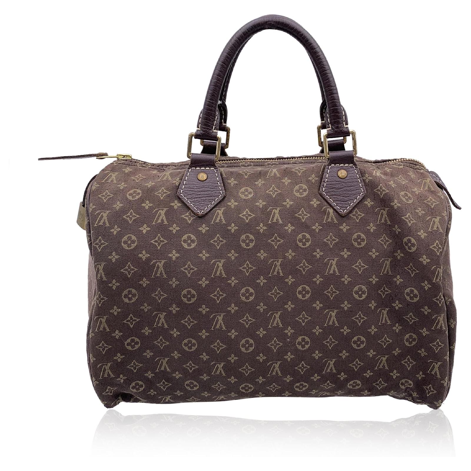 Louis Vuitton Marrone Idylle Monogram Mini Lin Canvas Speedy 30 bag Tela ref.1325478 Joli Closet