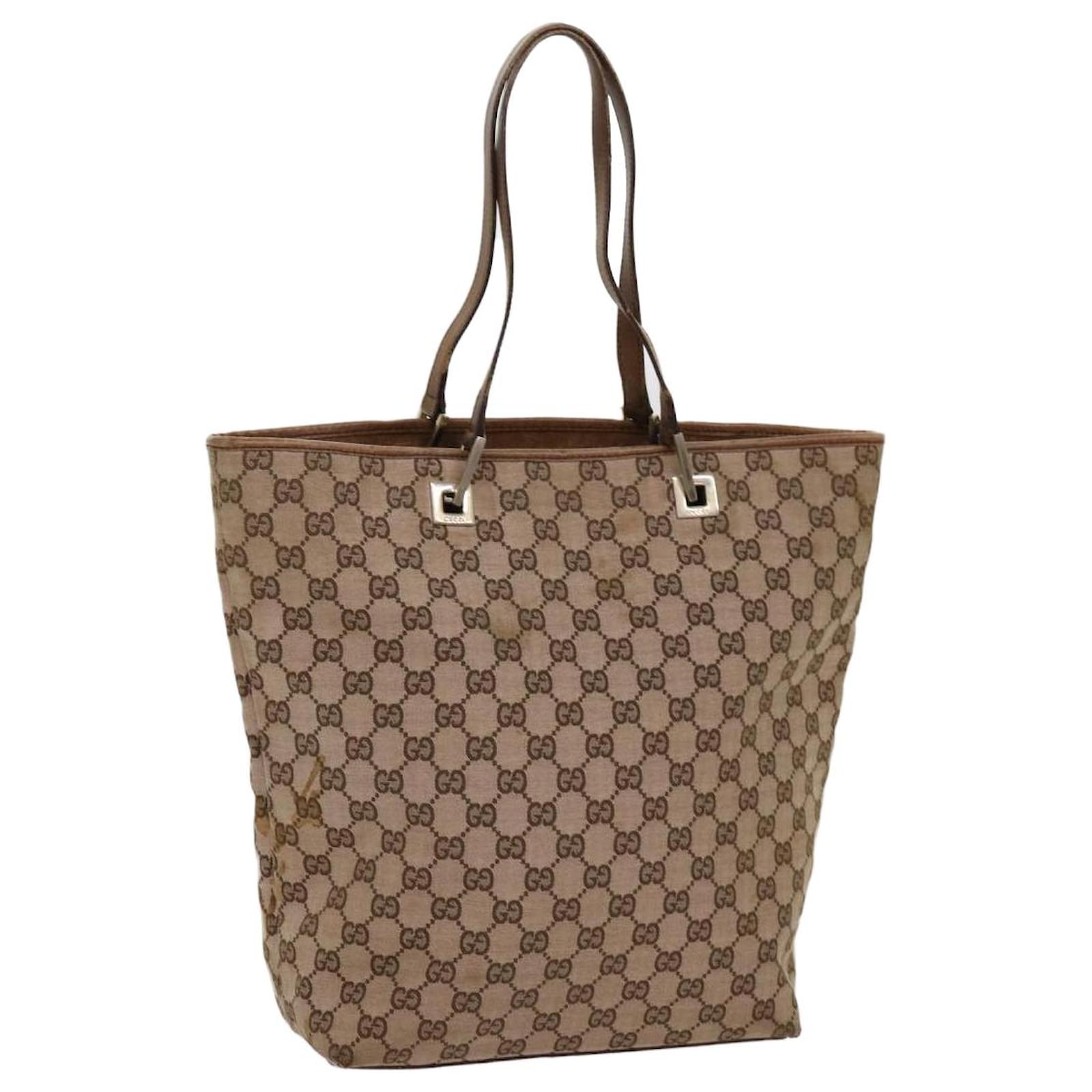 GUCCI GG Canvas Tote Bag Beige 002 1098 2123 auth 69748