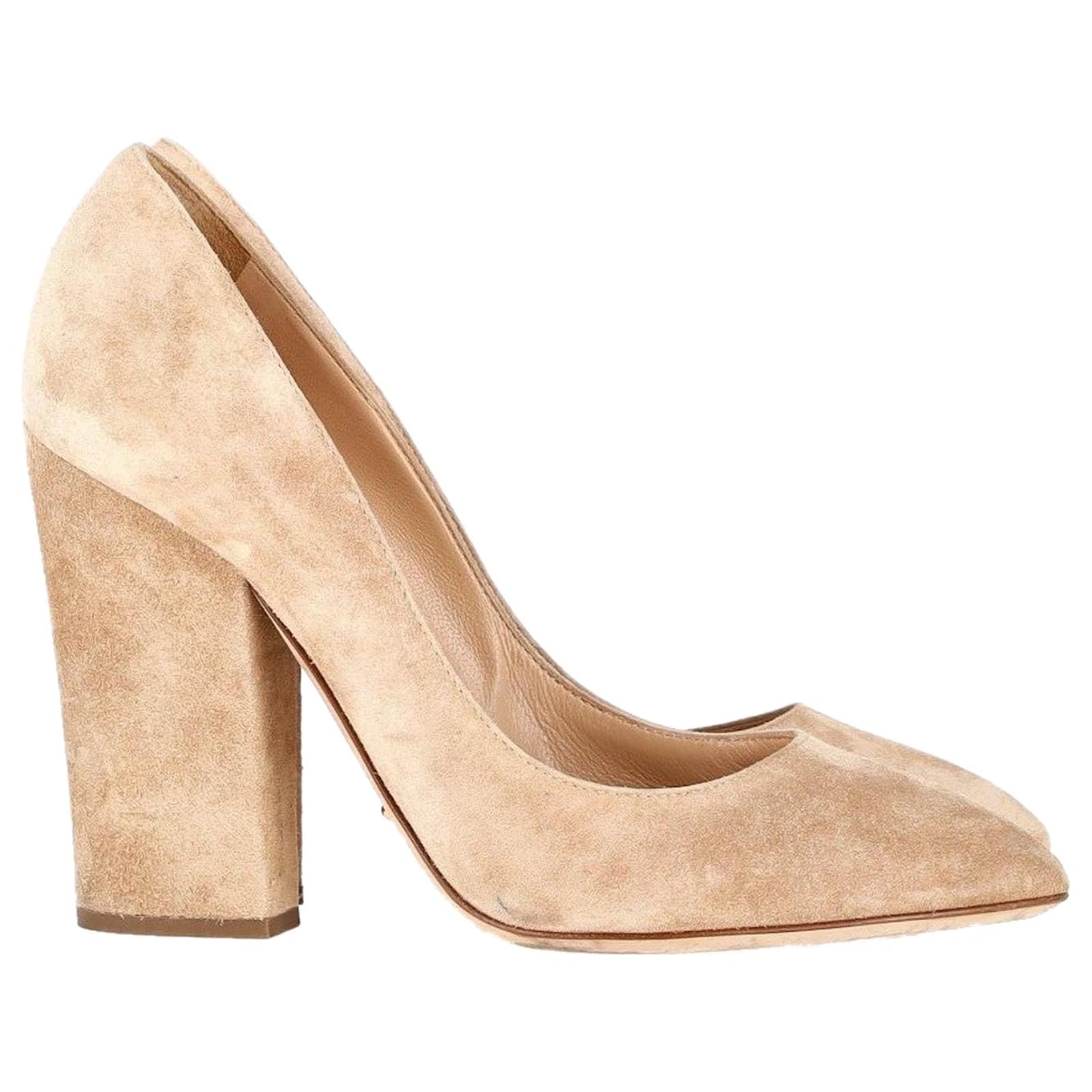 Escarpin talon carré beige hotsell