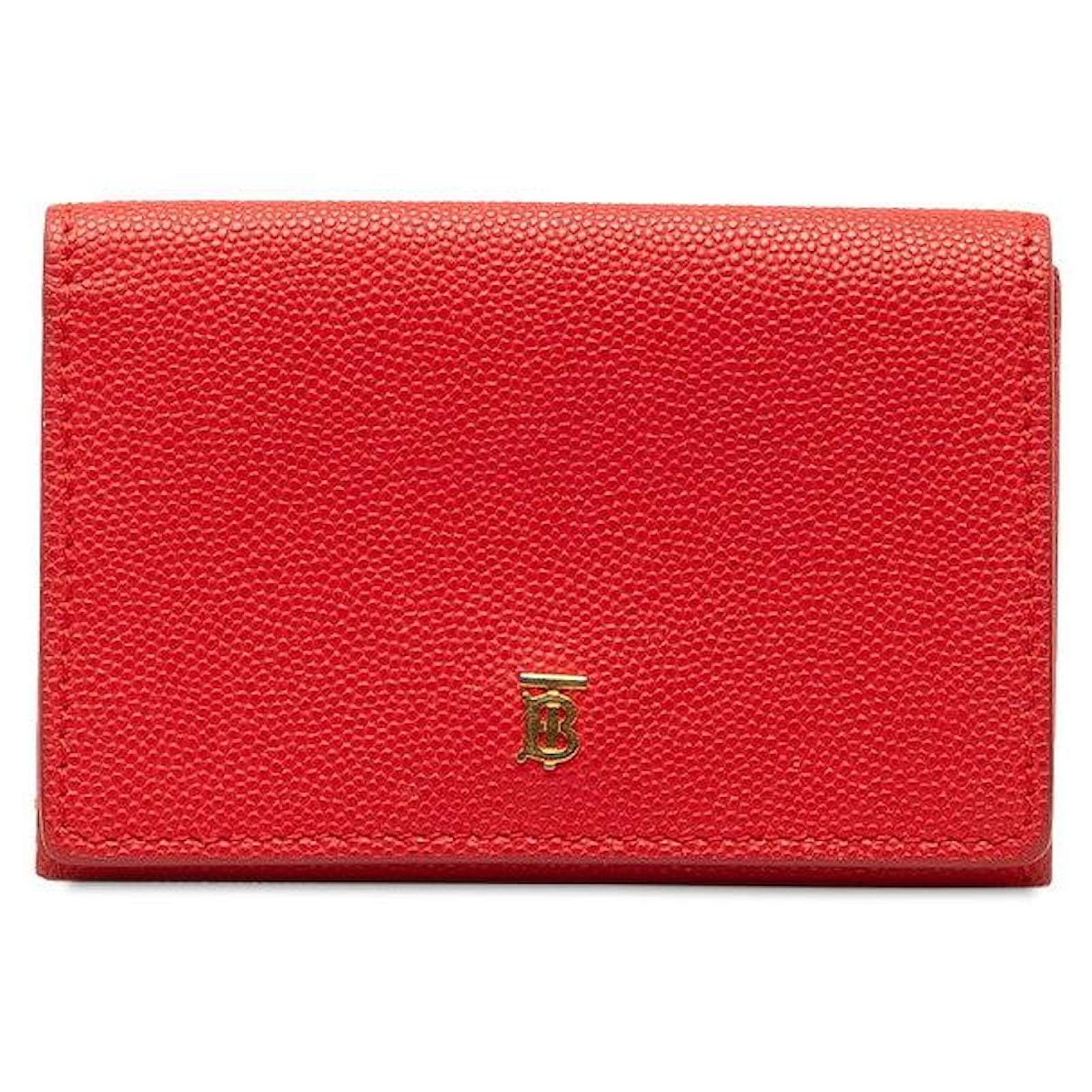 Burberry Leather Trifold Wallet Cartera corta de cuero en buen estado ref.1328977 Joli Closet