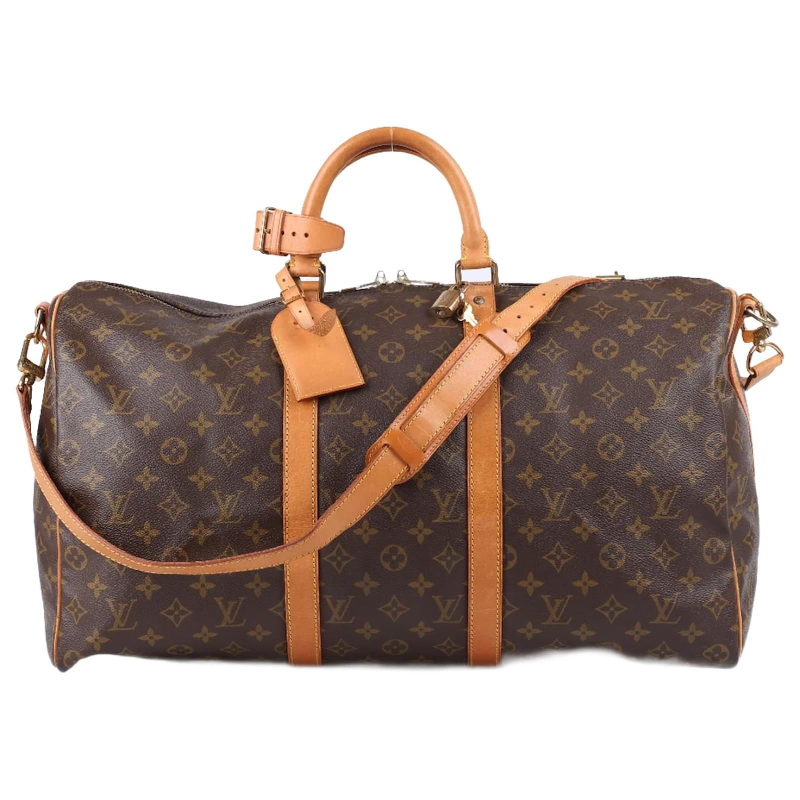 Louis Vuitton Keepall Bandoulière Monogramm 50 M41416 Braun Leder 