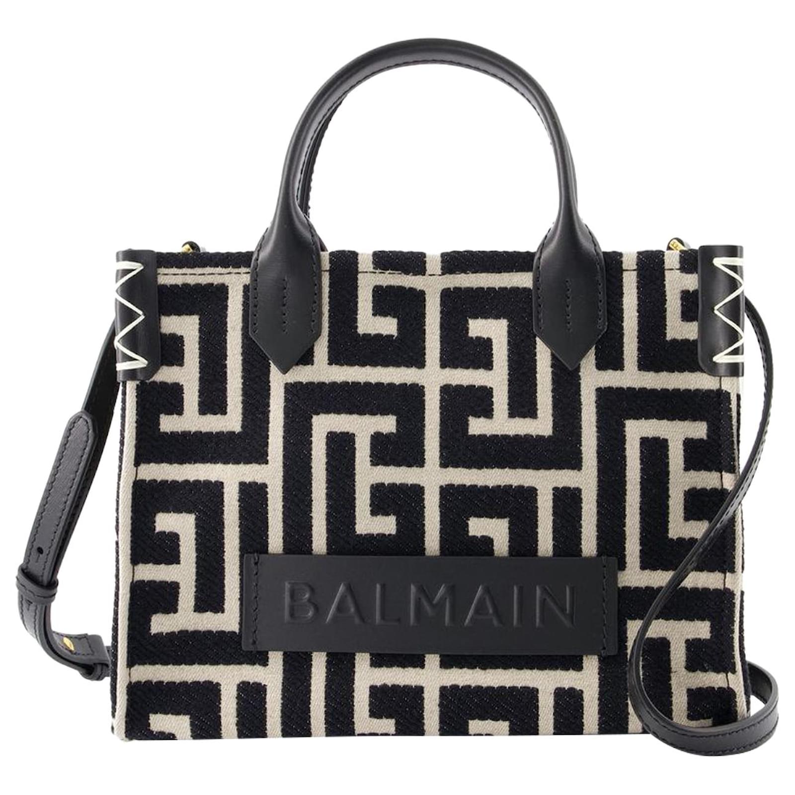 B-Army Kleine Shopper-Tasche Balmain Baumwolle Elfenbein
