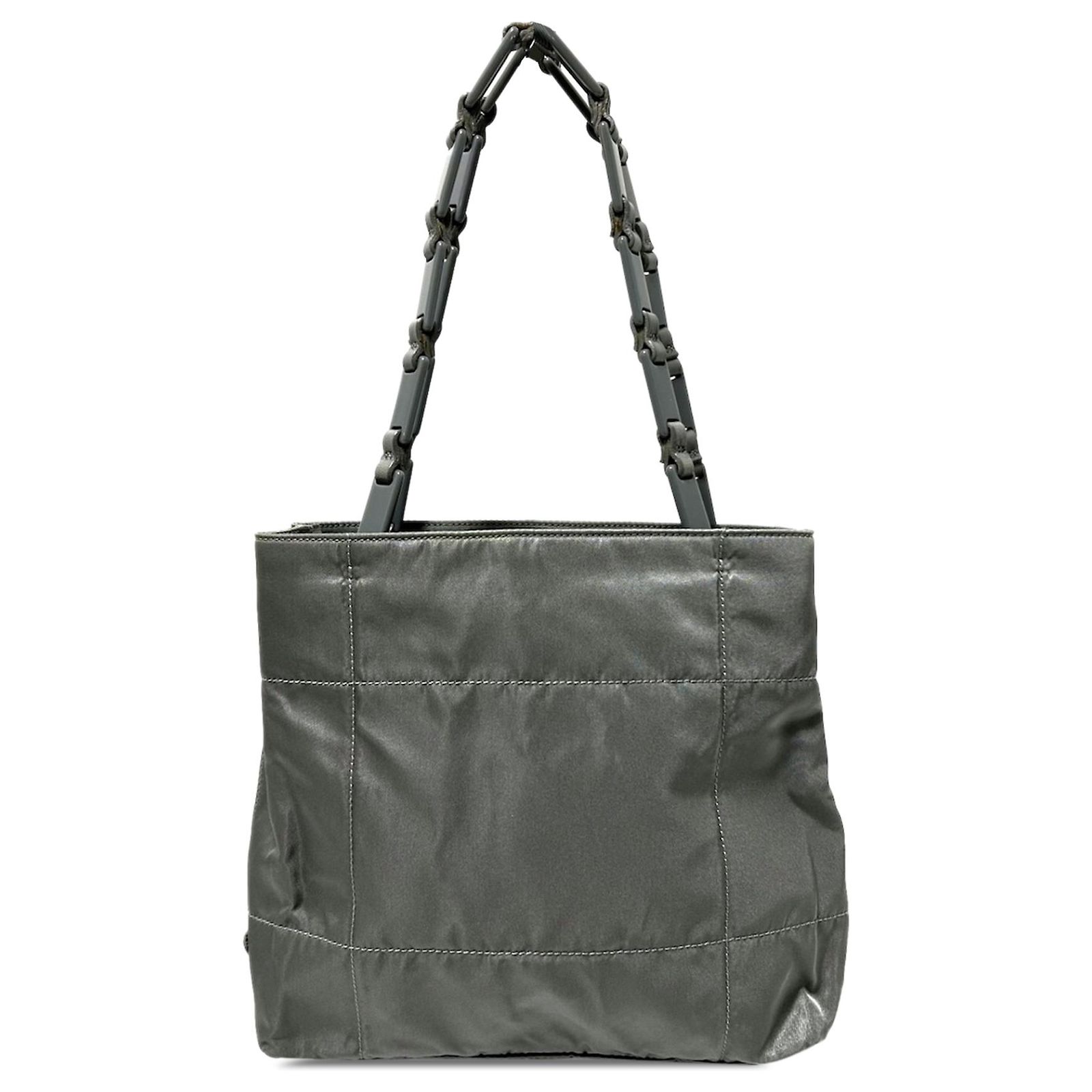 Prada Gray Tessuto Chain Shoulder Bag Grey Nylon Cloth ref.1336099 