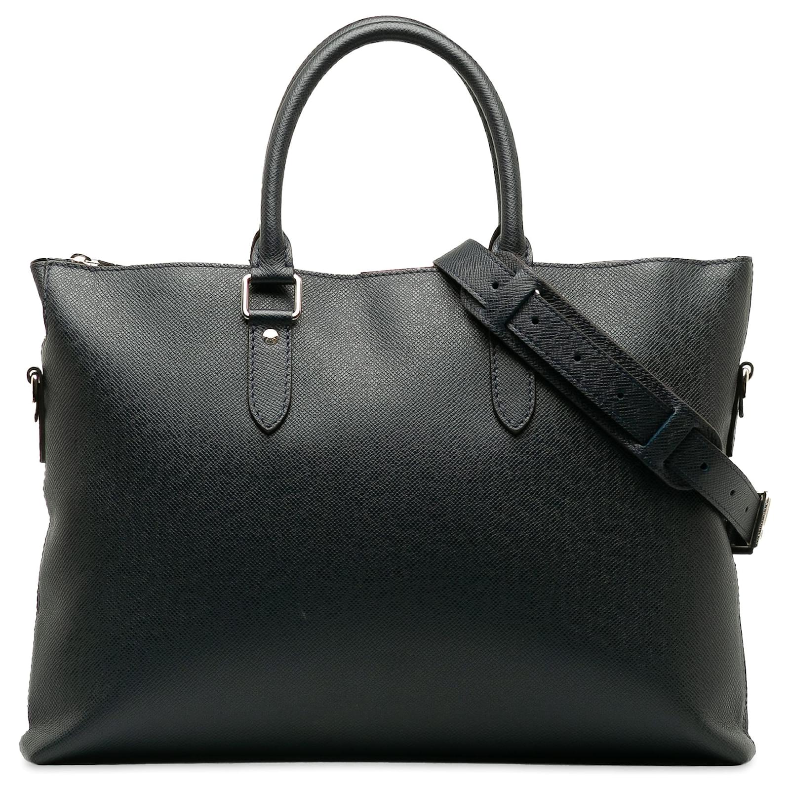 Louis Vuitton Blue Taiga Anton Soft Briefcase Navy blue Leather Pony style calfskin ref.1336109 Joli Closet