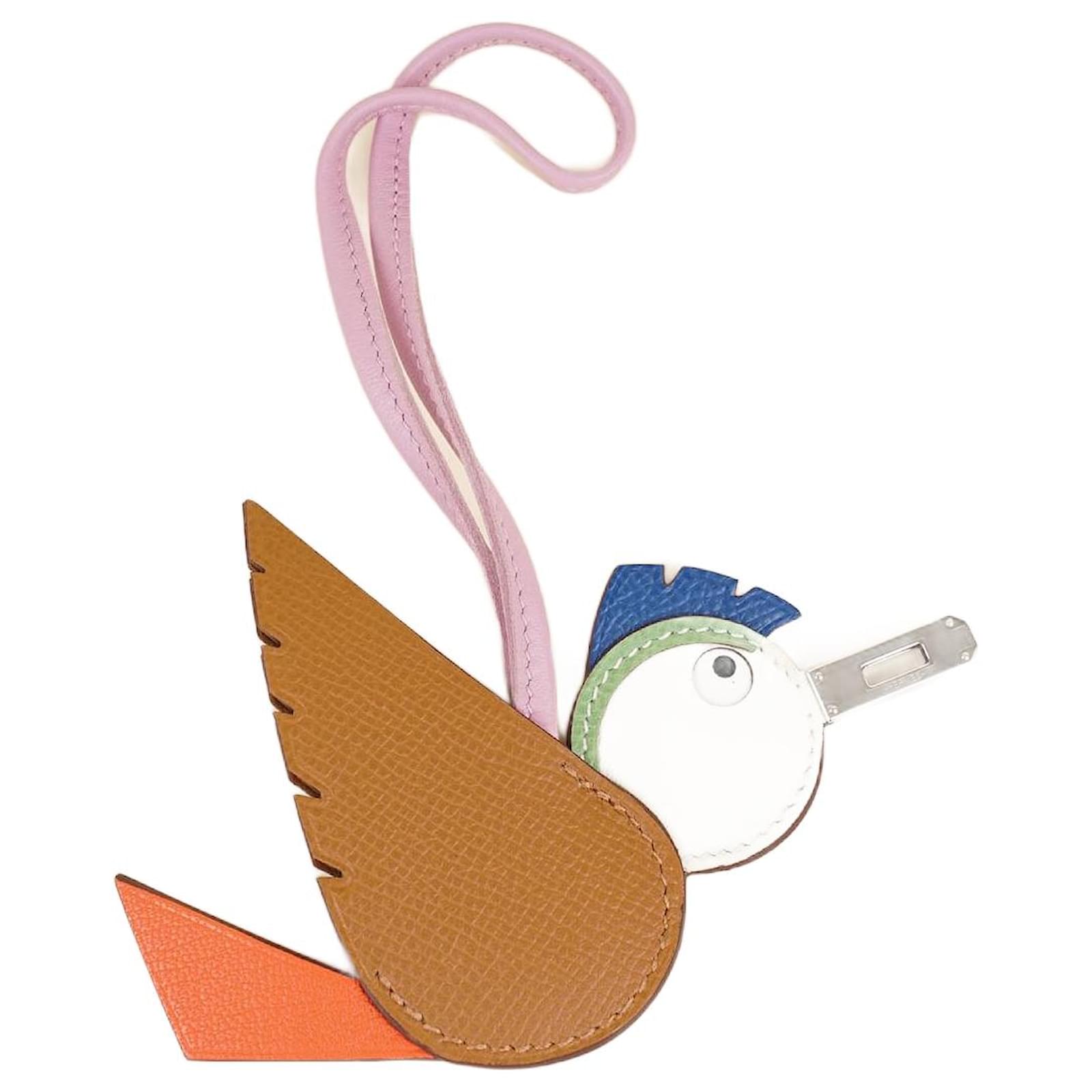 希少品★送料込【HERMES】Birdy Charm Epsom Mysore Swift Milo Hermes Birdy Charm Vert Criquet Bubblegum, Naturel, Menthe
