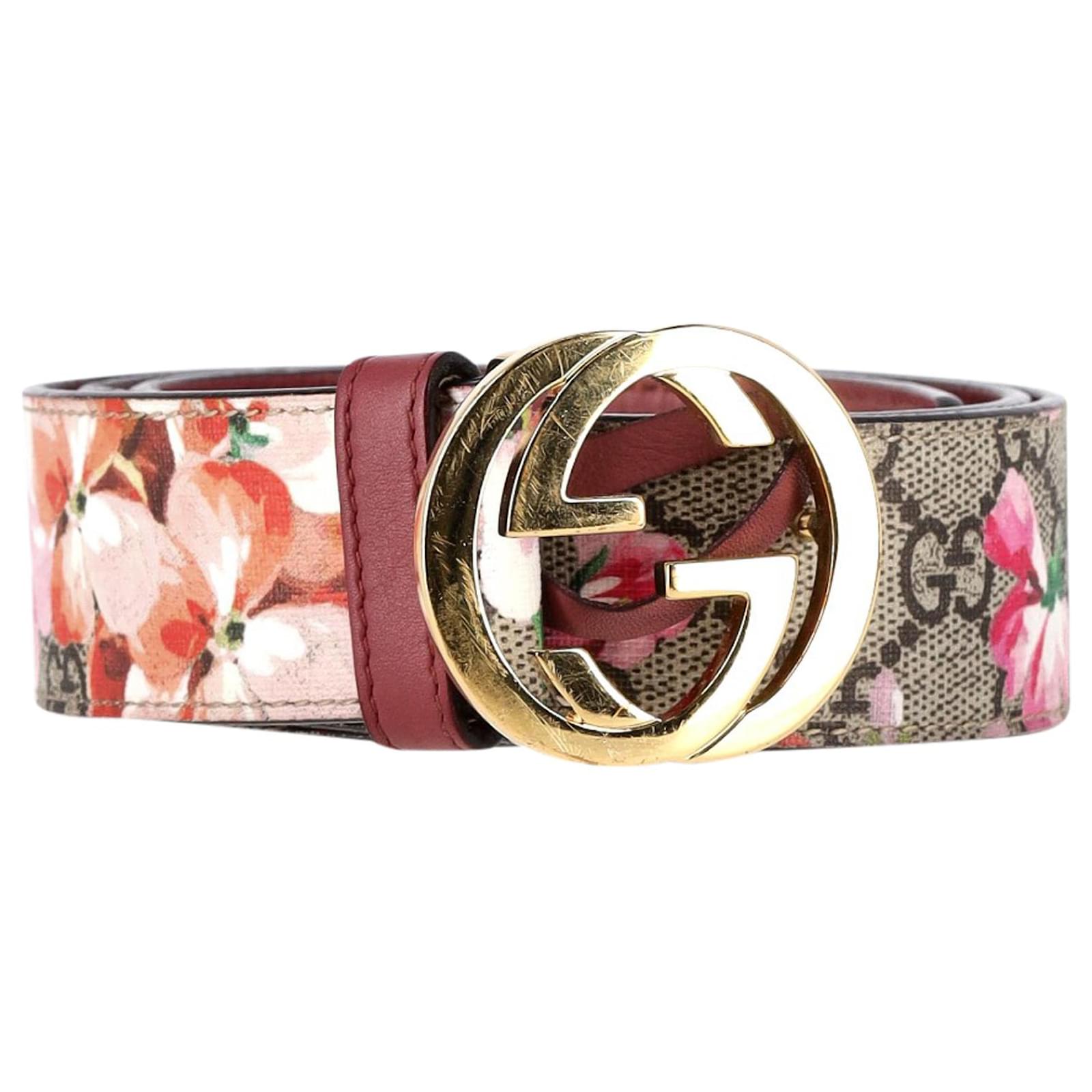 Gucci Blooms GG Supreme Belt in Floral Print Canvas Cloth ref