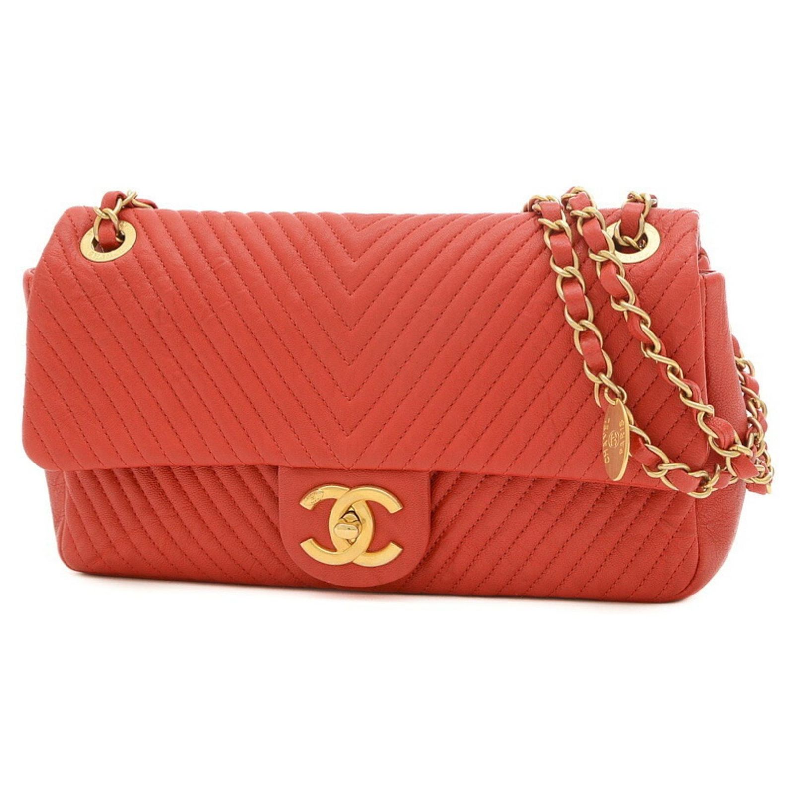 1344708 Timeless Chanel chevron Red Leather ref.1344708 - Joli Closet