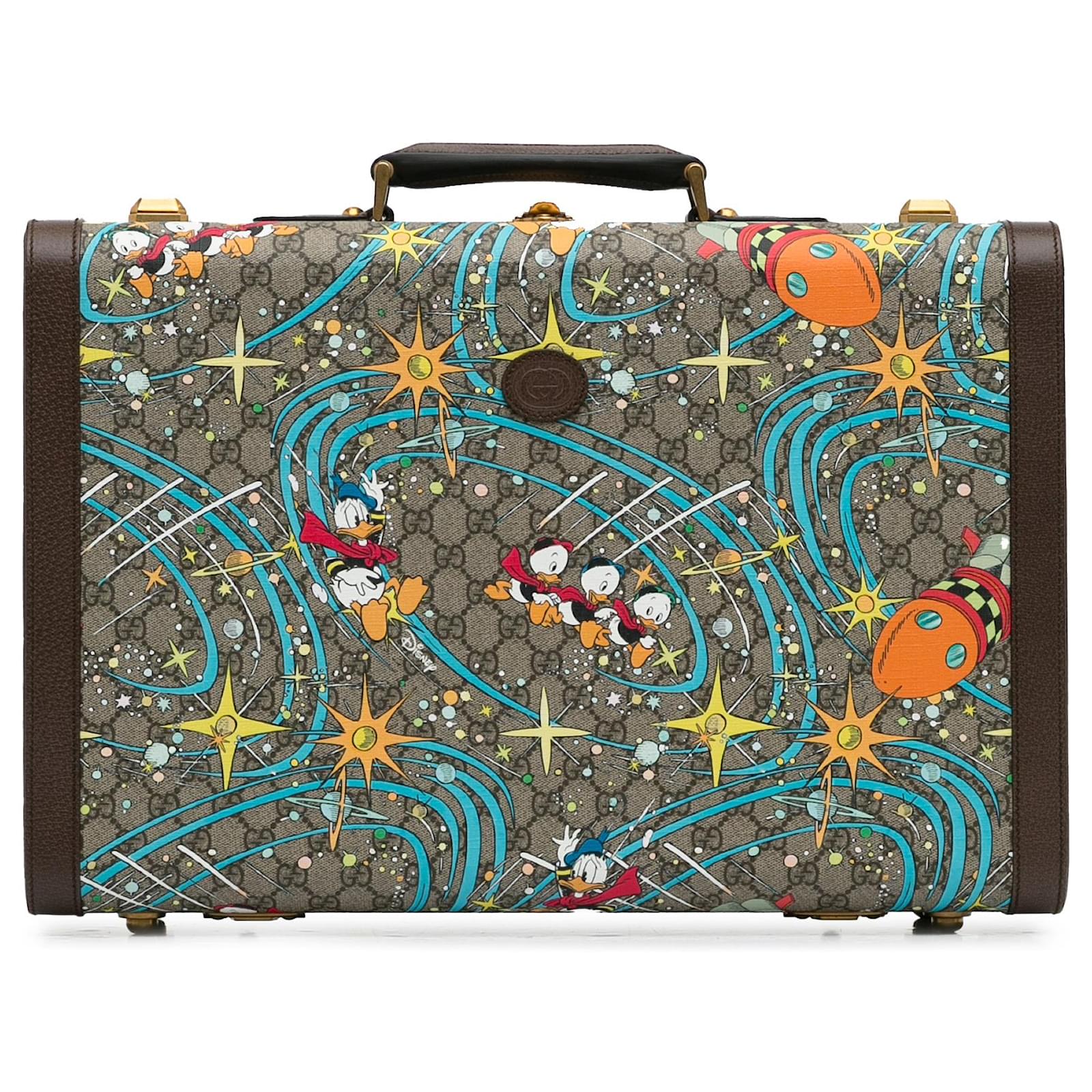 Borsa da viaggio valigia Savoy marrone Gucci x Disney GG Supreme
