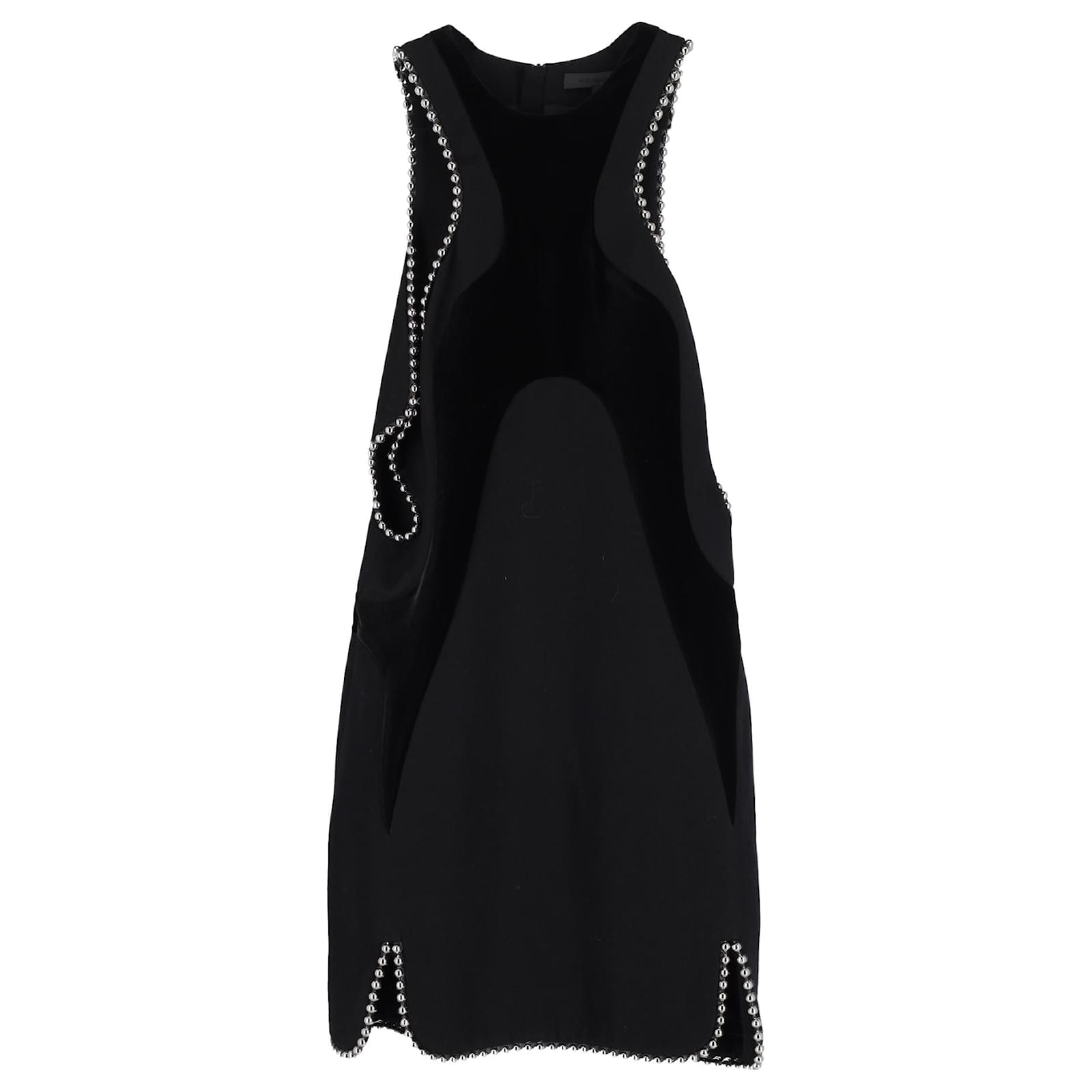 Alexander Wang Racer-Front Dress with Ball Chain Detail in Black