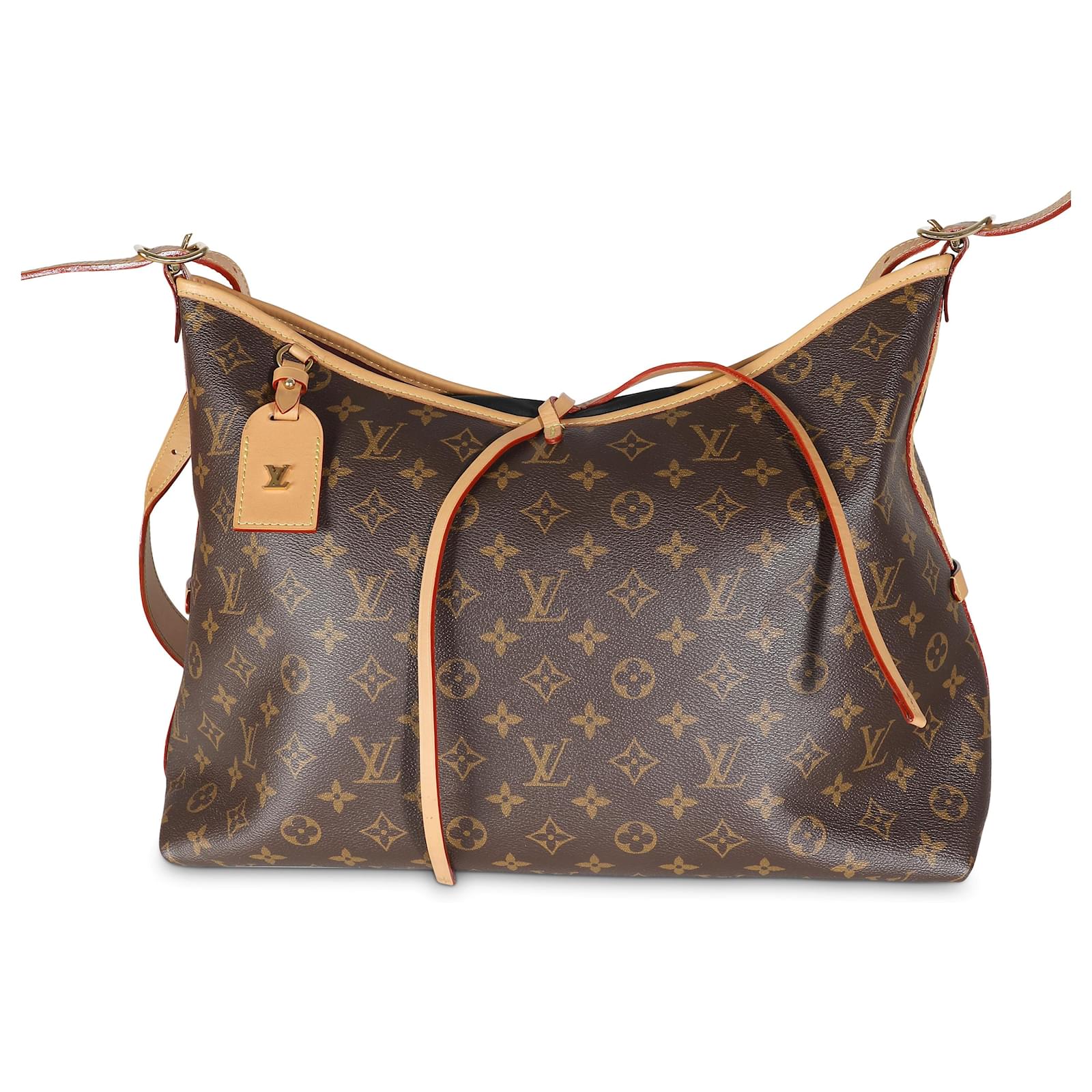Bolso de mano de lona con monograma de Louis Vuitton MM Castaño