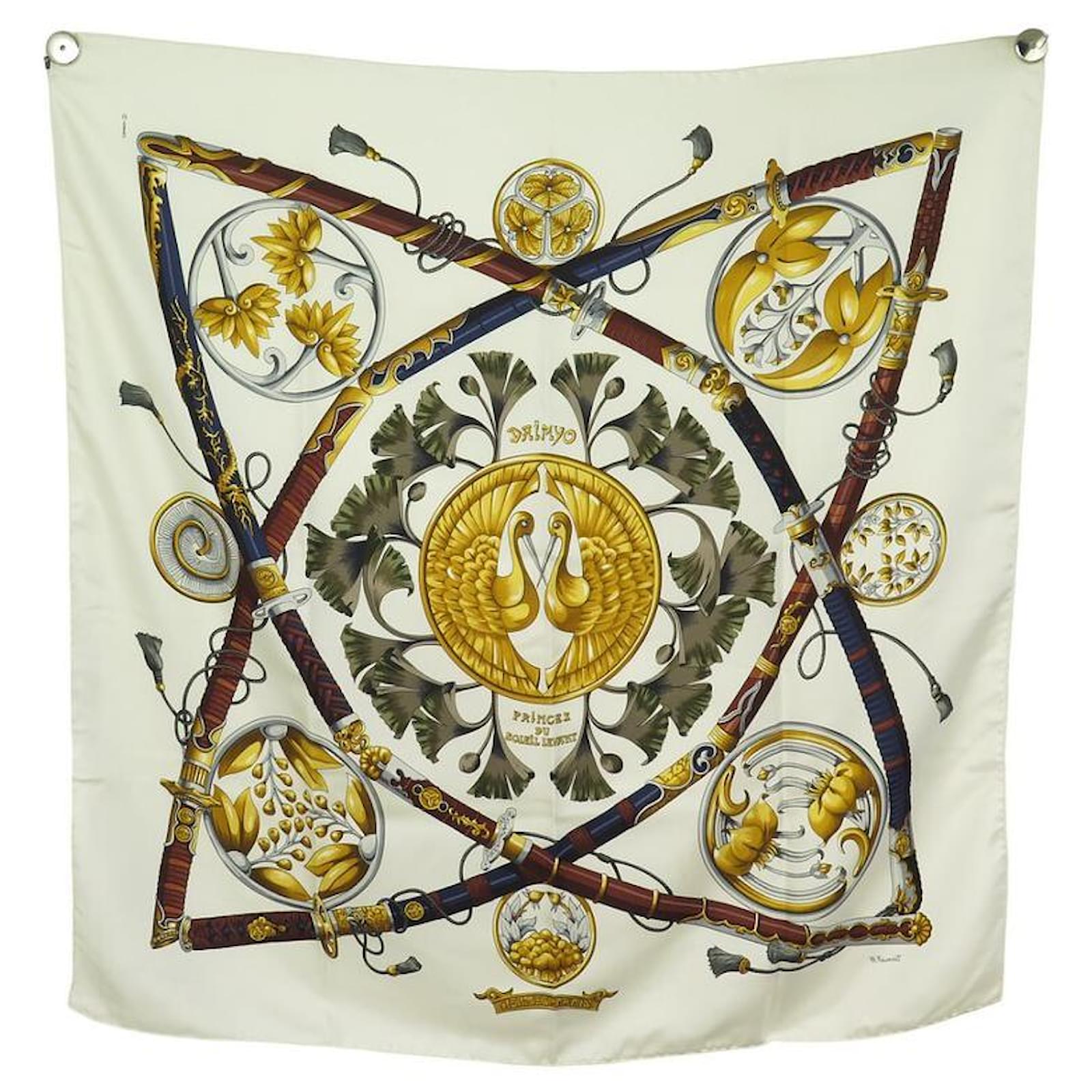 Hermès HERMES DAIMYO PRINCES OF THE RISING SUN SQUARE SCARF 90 SILK ...