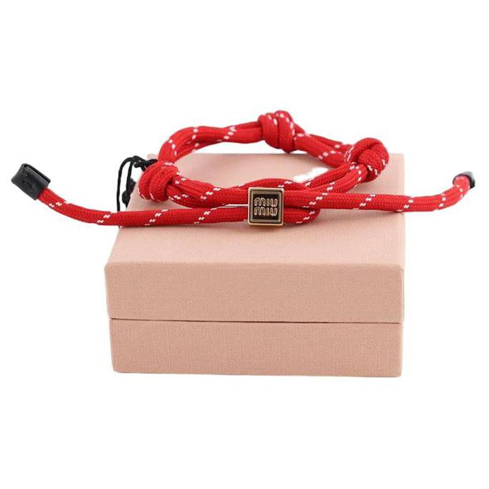 ネックレス・ペンダント MIU MIU Red Fabric Bracelet Miu Miu Bracelets for Women | Online Sale up to 30% off