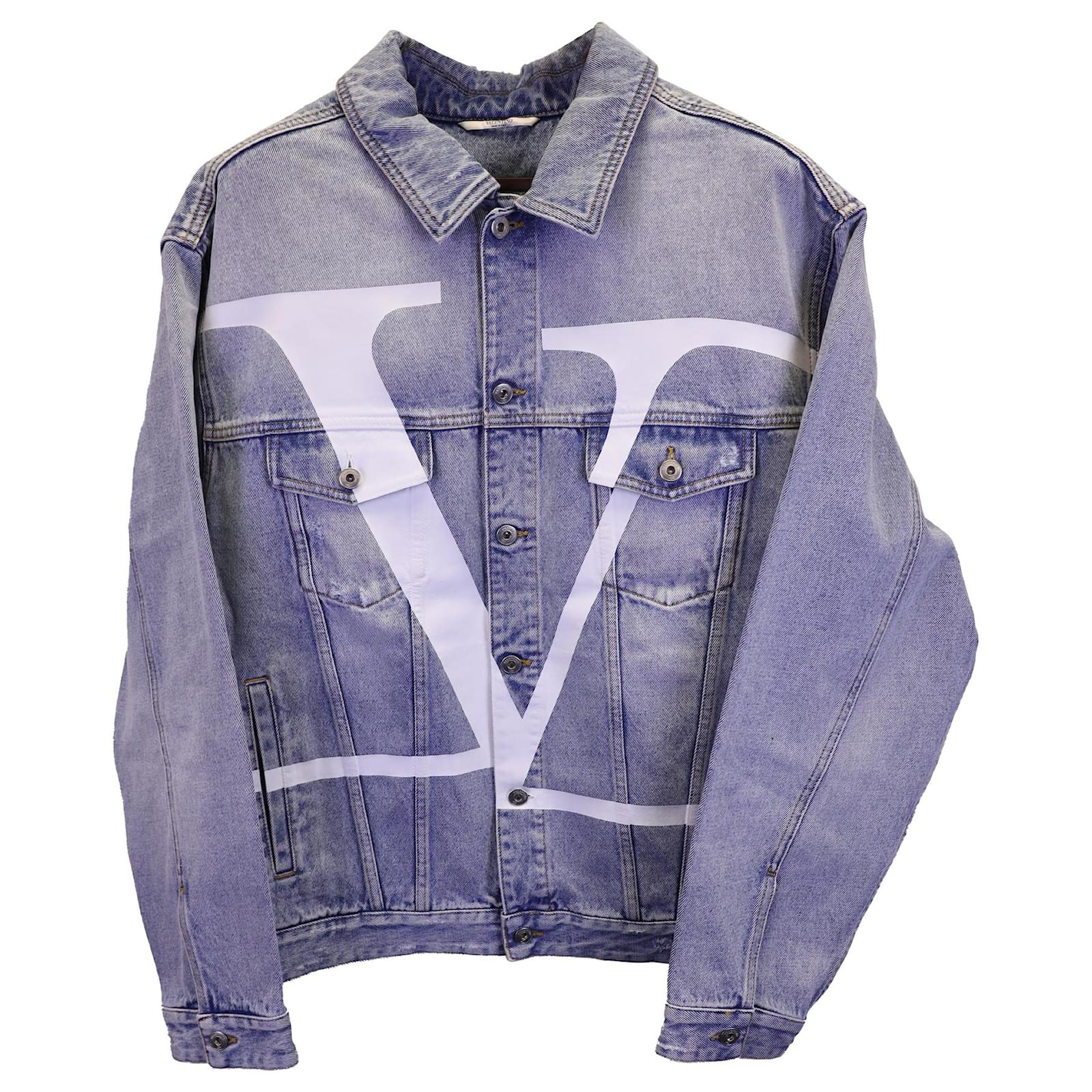 【関税込み】VALENTINO GARAVANI DENIM JACKET Valentino Garavani Men's Embroidered-Trim Denim Jacket