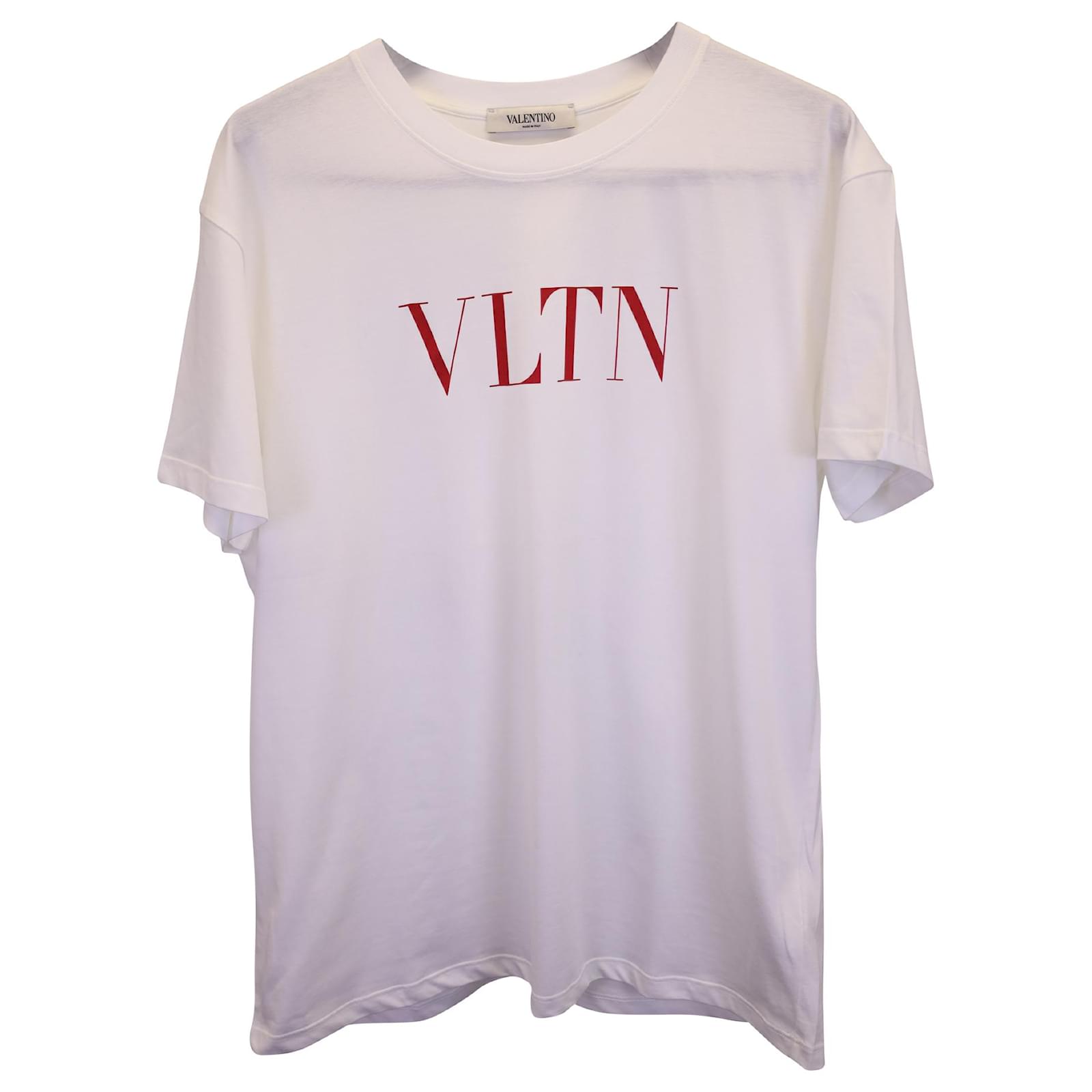 VALENTINO ロゴ Tシャツ Valentino Garavani Men's White V Logo Short Sleeve Crew Neck