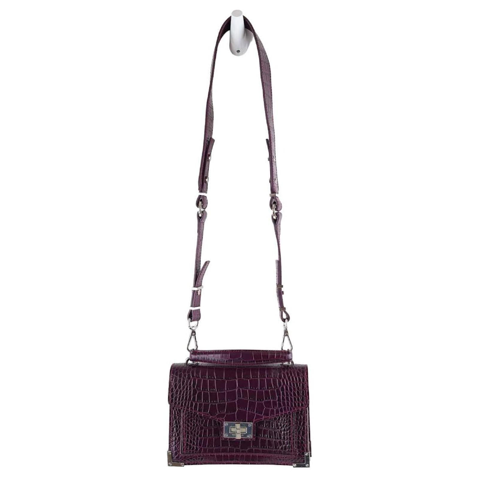 The Kooples Sac à Bandoulière en cuir Violet Joli Closet