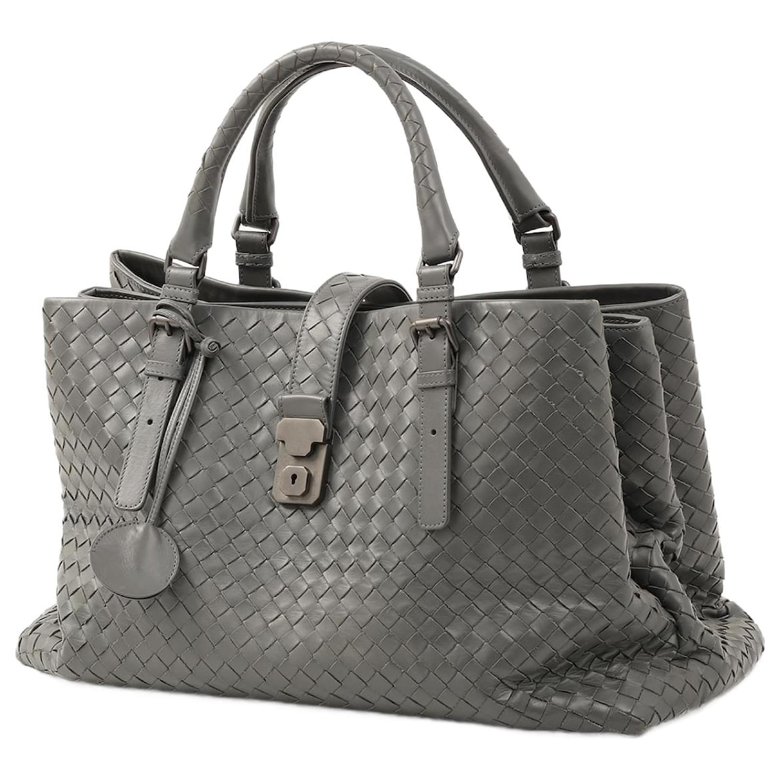 BOTTEGA VENETA Handbags Leather Dark grey ref.1365101 Joli Closet