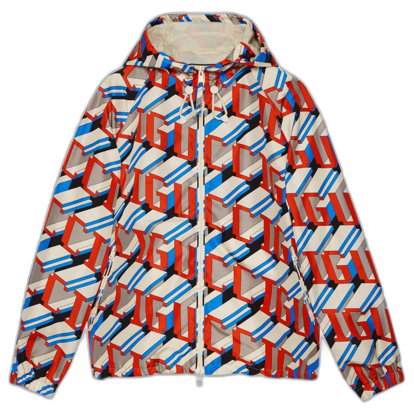 GIACCA IN NYLON CON STAMPA PIXEL DI GUCCI nuova 48 it Multicolore